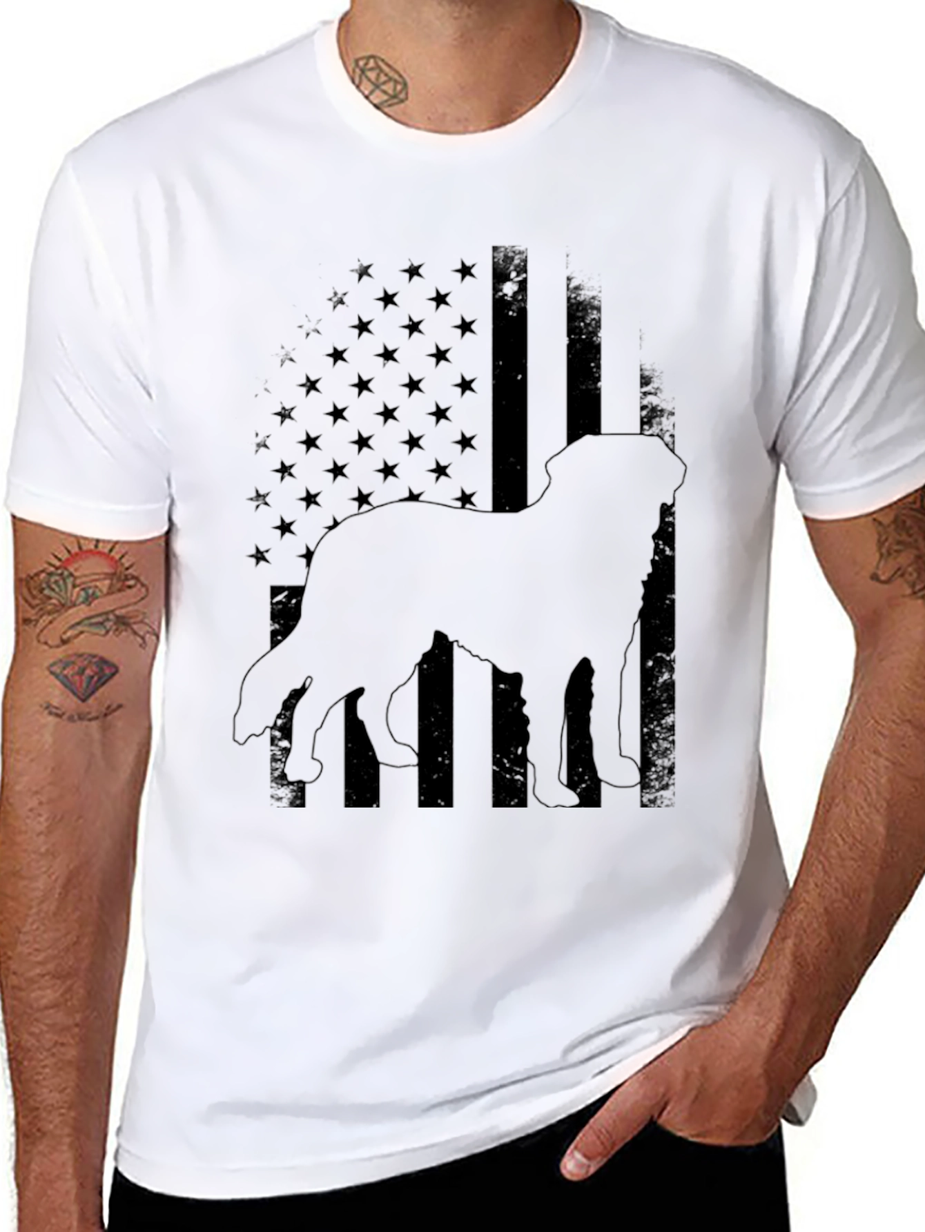 Dog American Flag T-Shirt