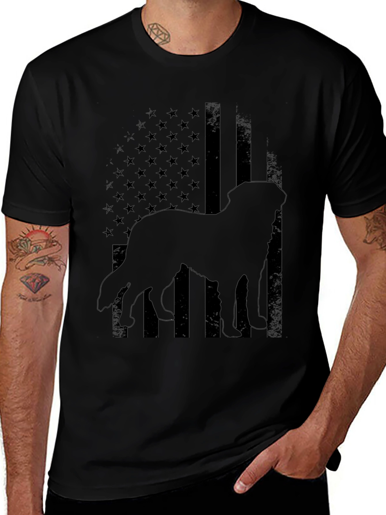 Dog American Flag T-Shirt