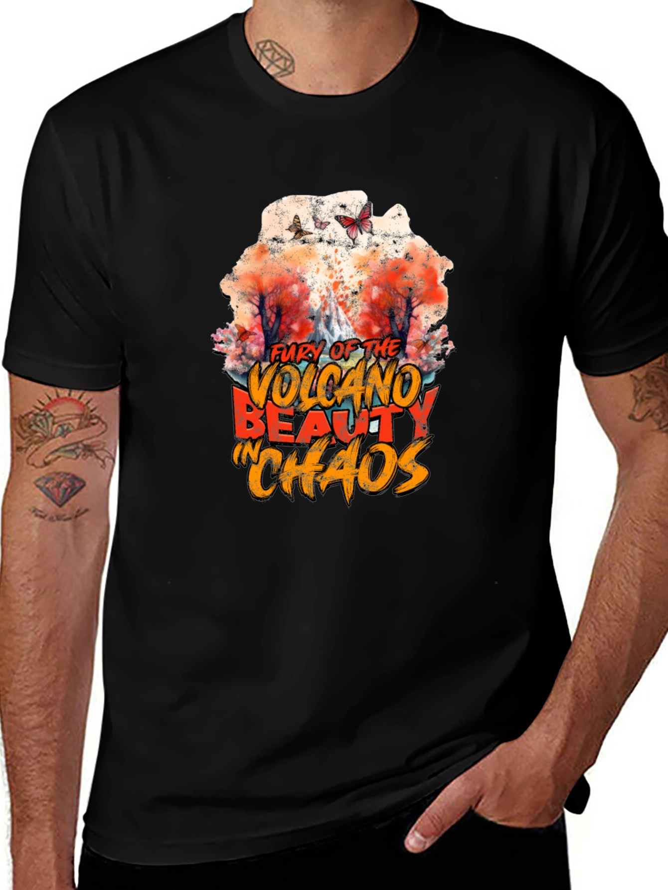 Volcano Beauty in Chaos Graphic T-Shirt