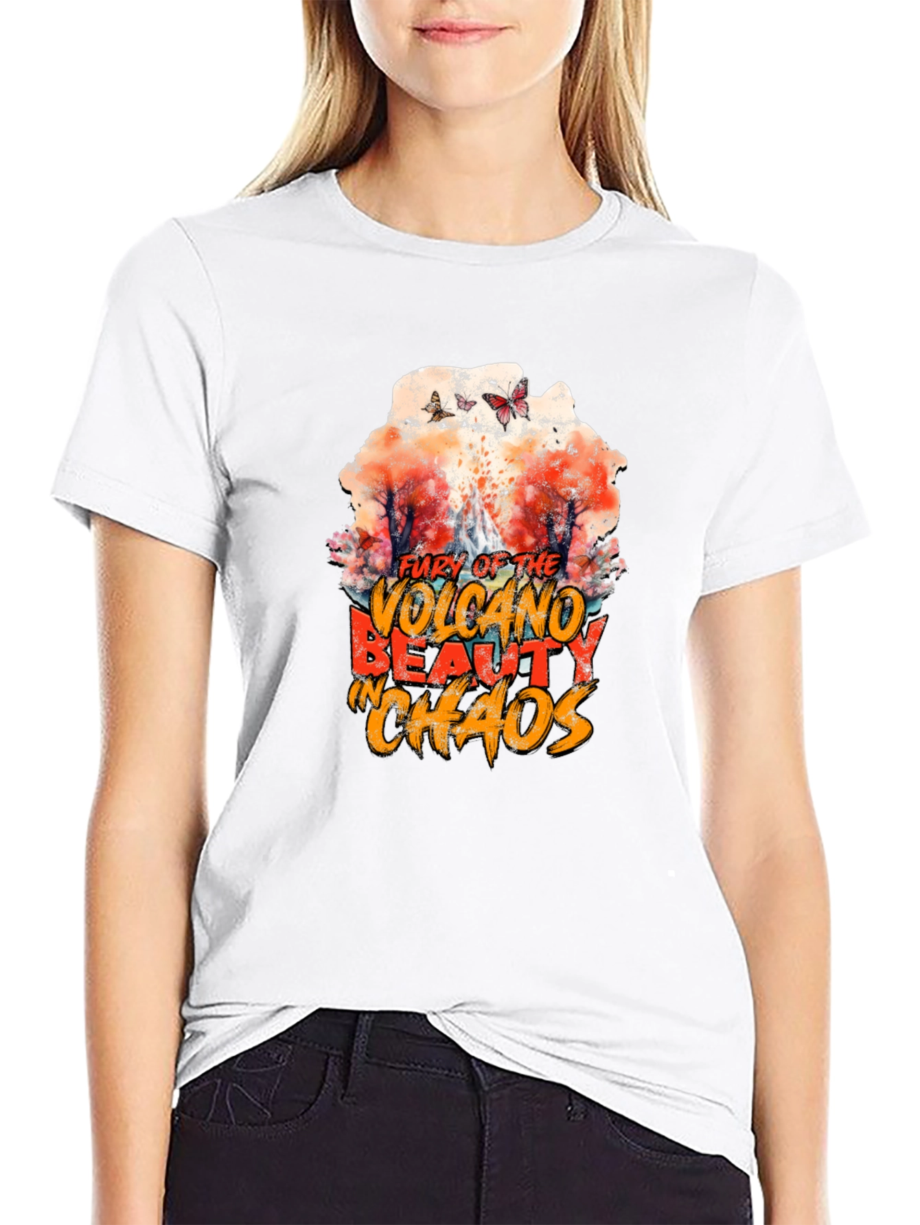 Volcano Beauty in Chaos Graphic T-Shirt