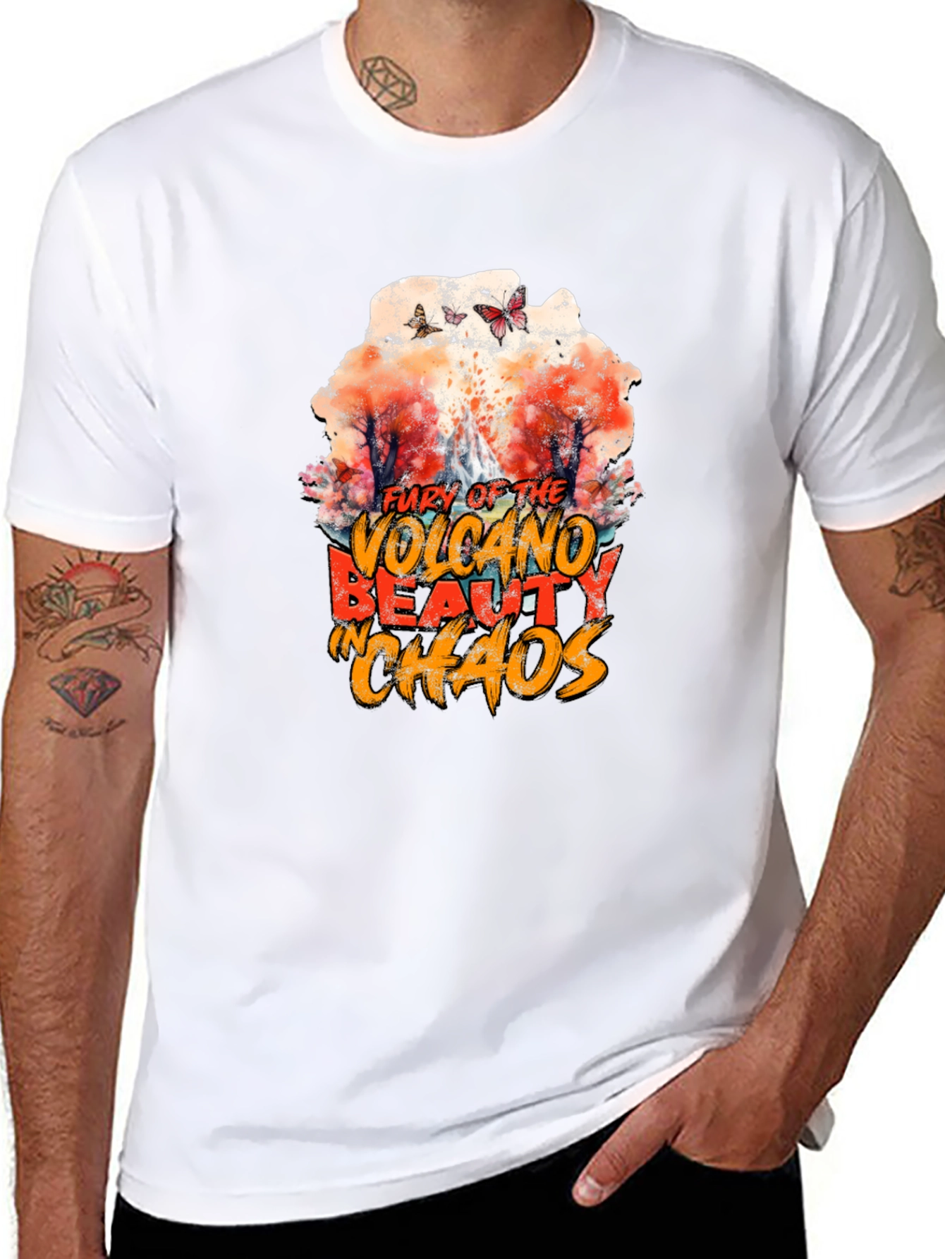 Volcano Beauty in Chaos Graphic T-Shirt