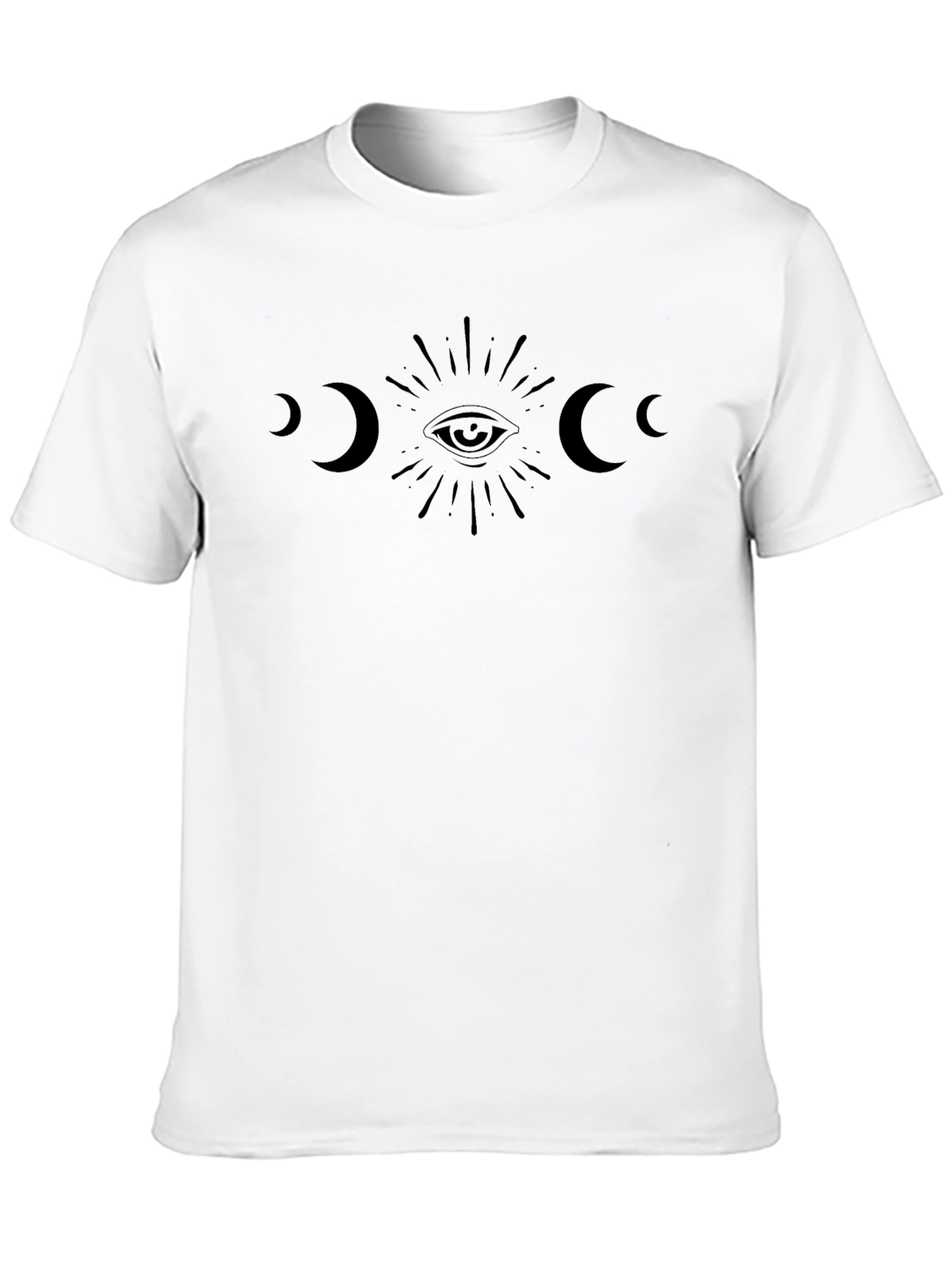 Mystic Eye & Moon Phases Black T-Shirt