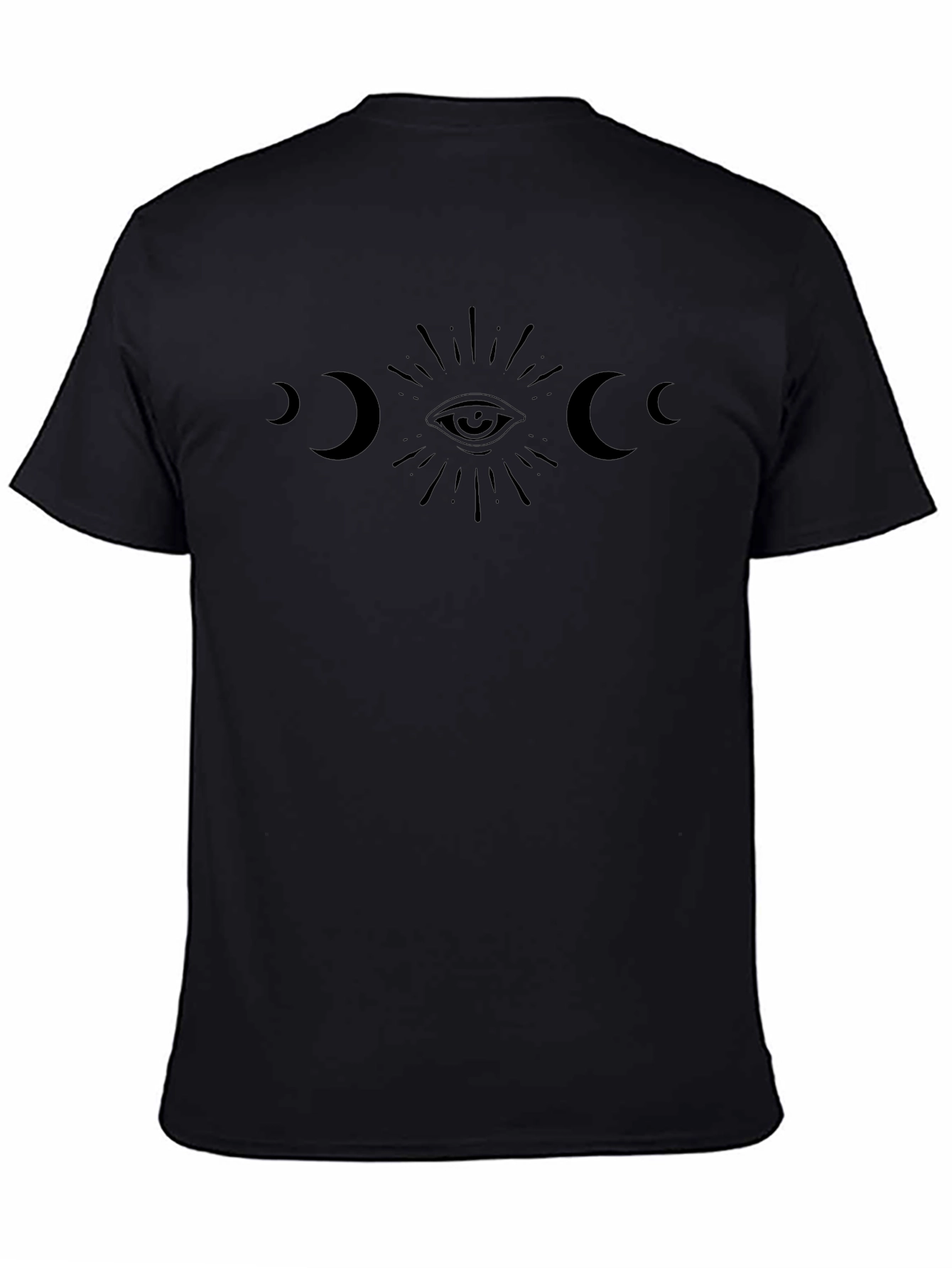Mystic Eye & Moon Phases Black T-Shirt