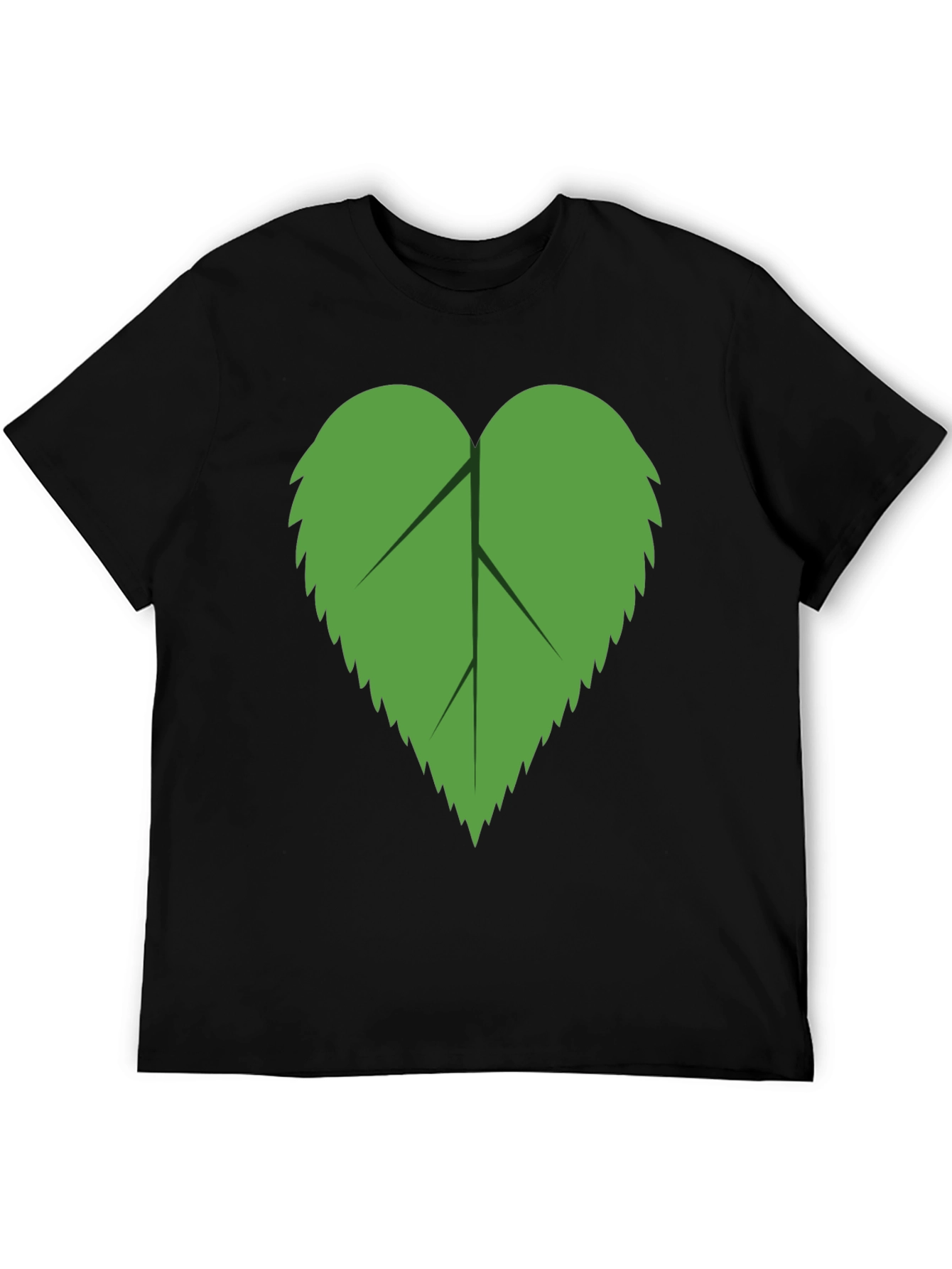 Leaf Graphic Tee - Black Casual Comfort