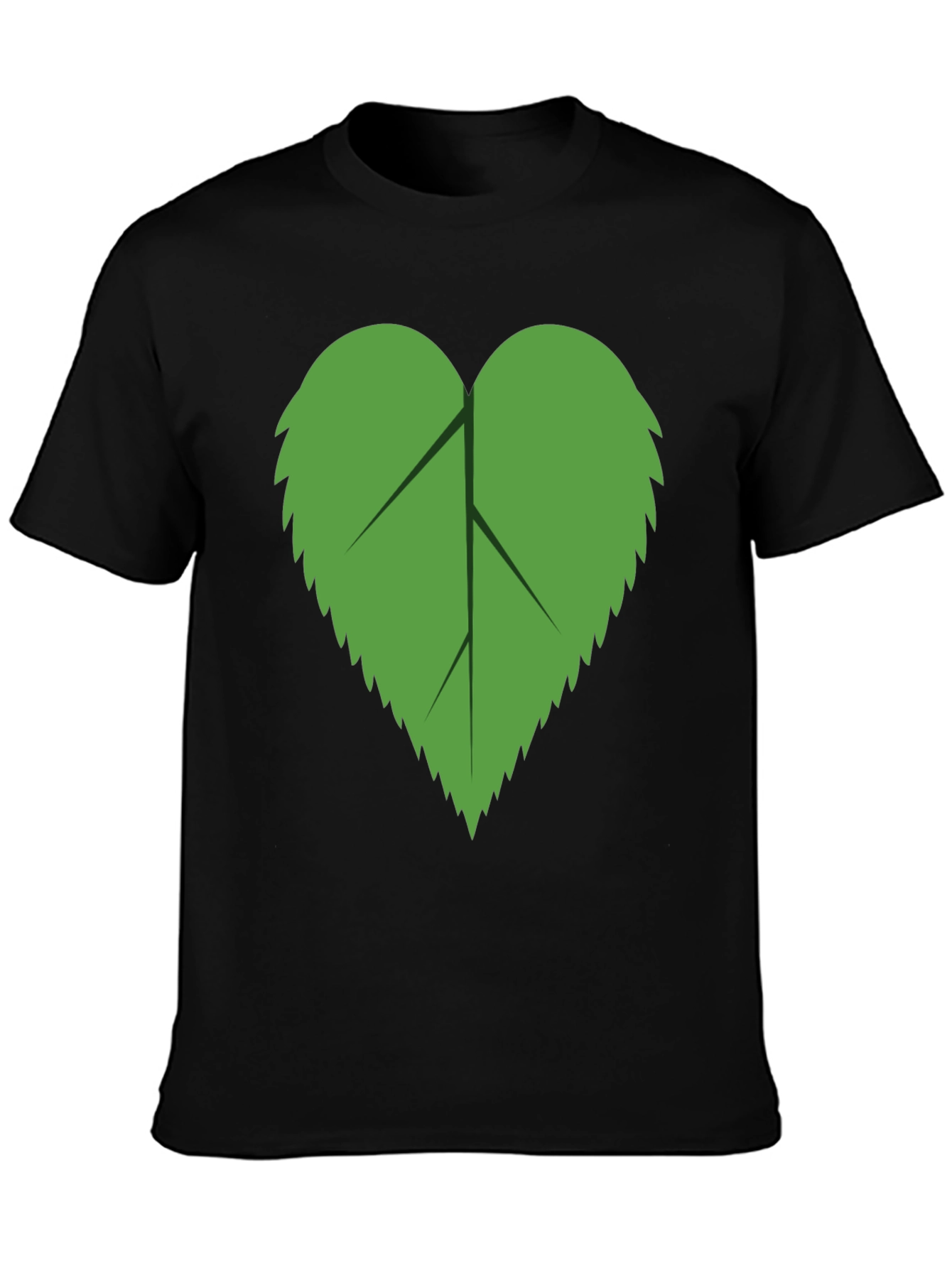 Leaf Graphic Tee - Black Casual Comfort
