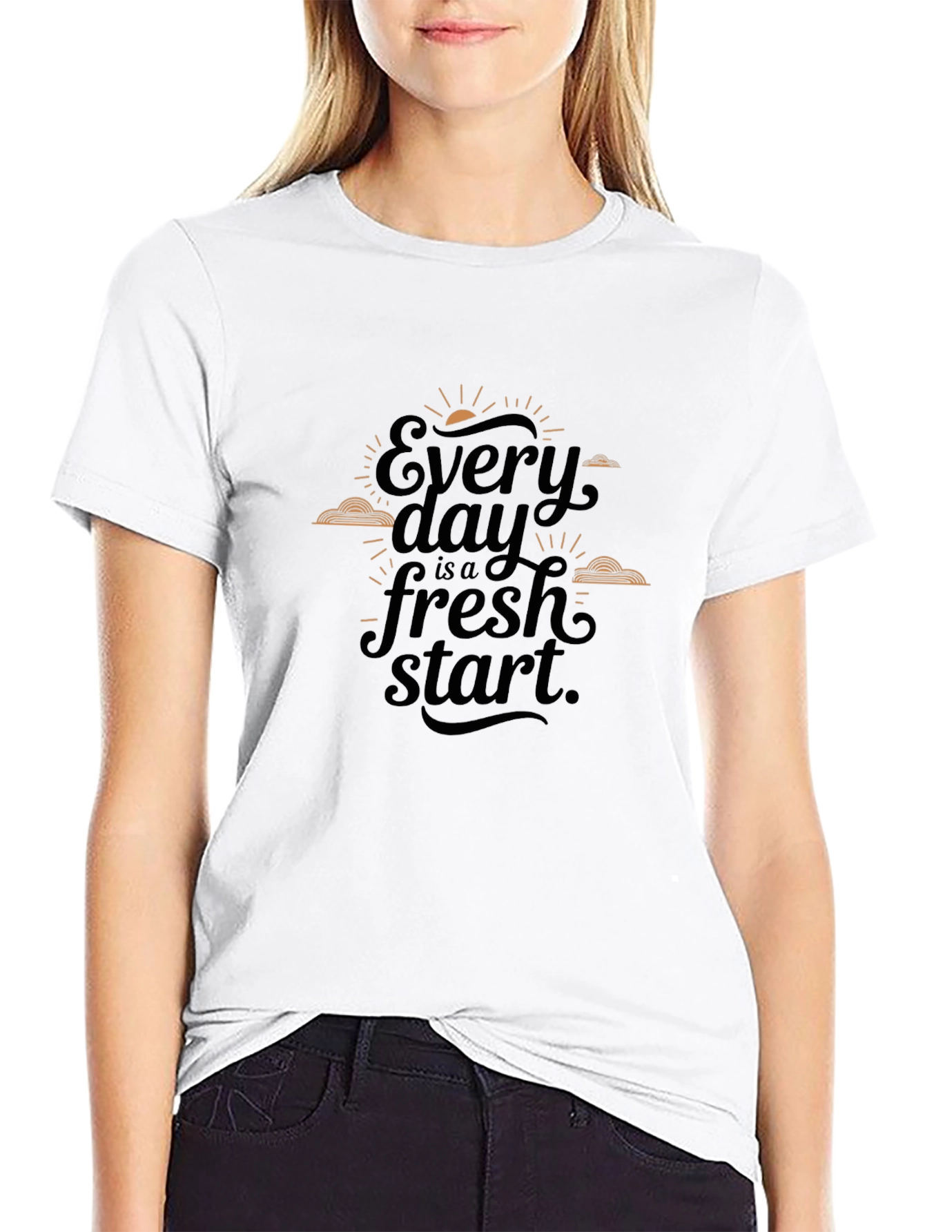 Every Day is a Fresh Start Black Graphic T-Shirt
