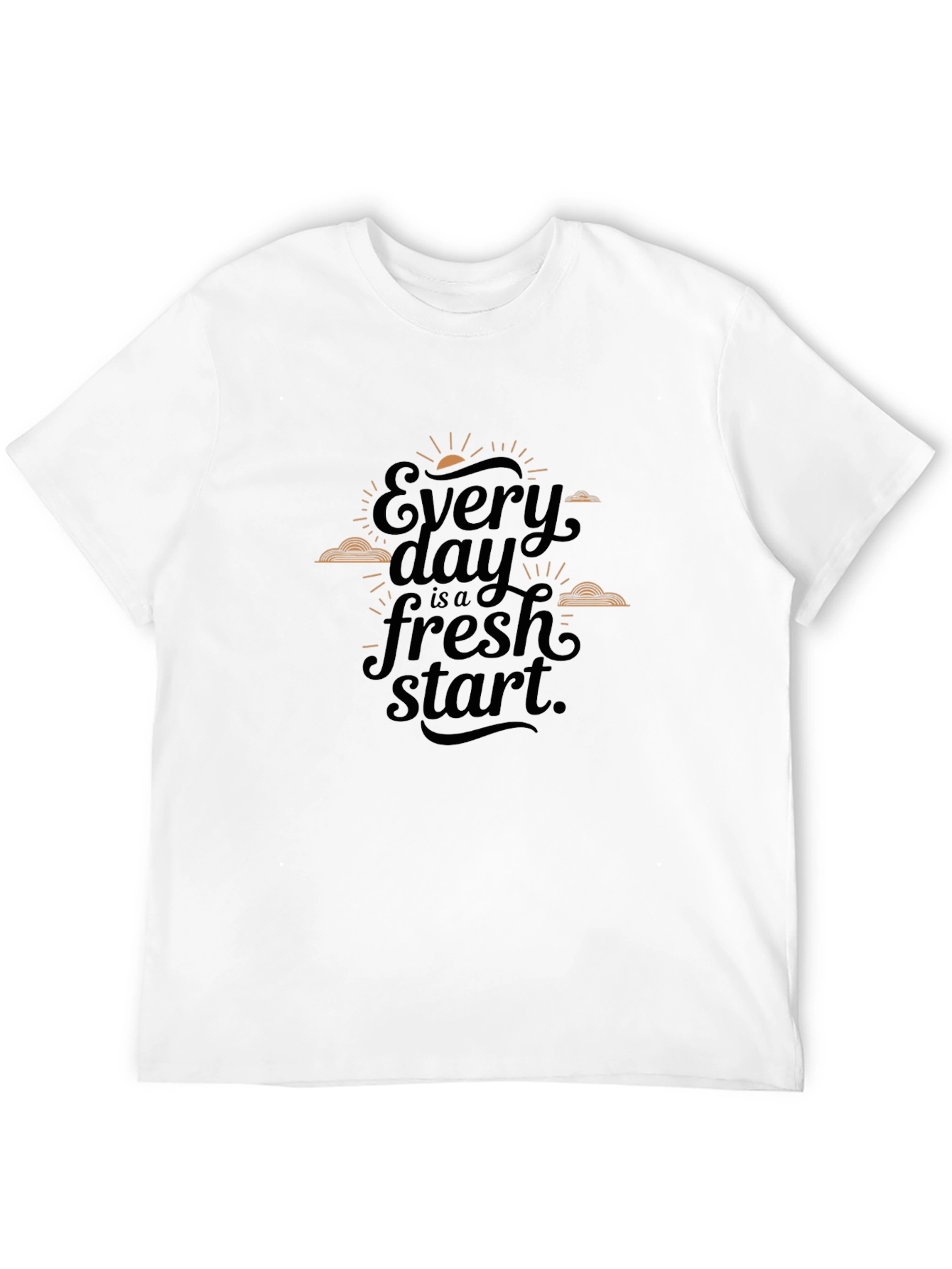 Every Day is a Fresh Start Black Graphic T-Shirt