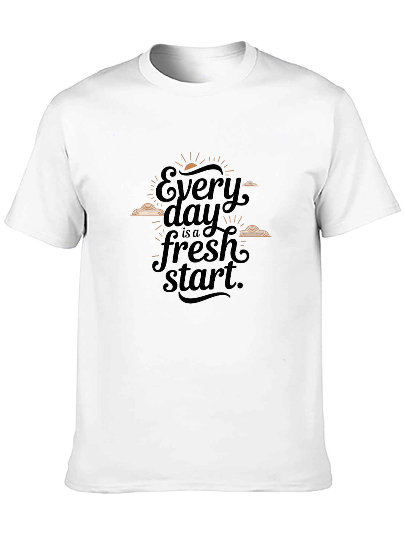 Every Day is a Fresh Start Black Graphic T-Shirt