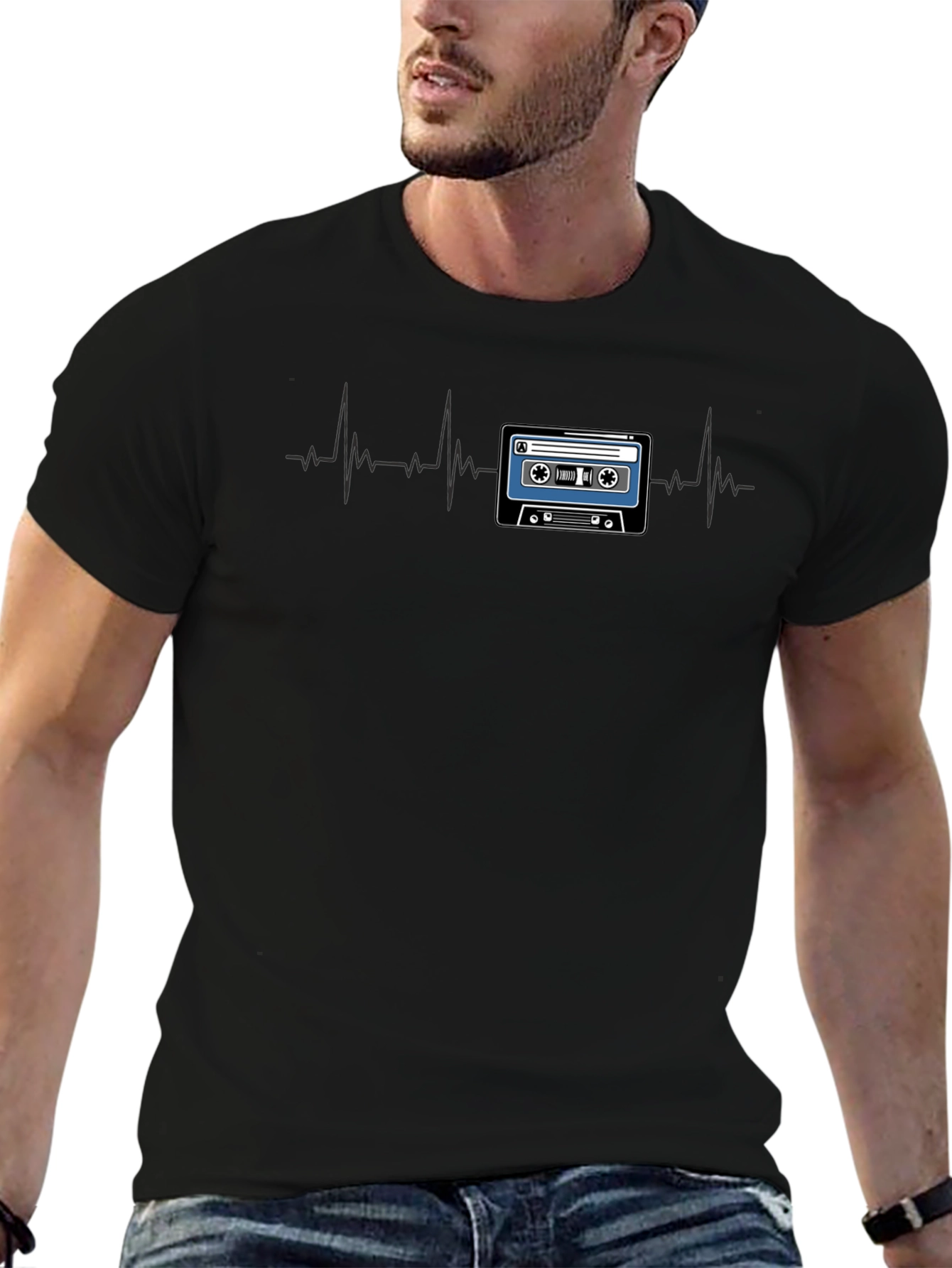 Retro Cassette Tape Heartbeat T-Shirt