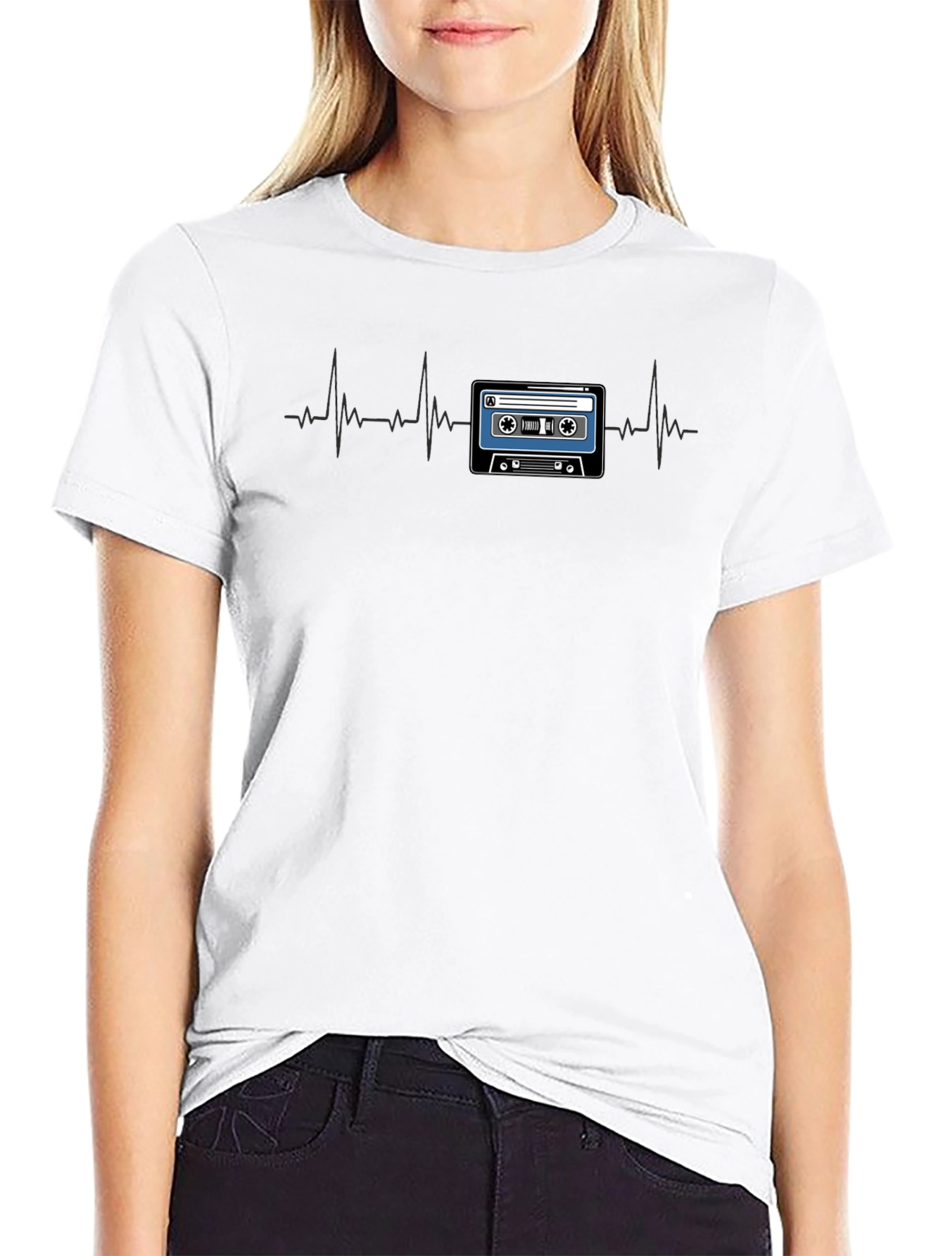 Retro Cassette Tape Heartbeat T-Shirt