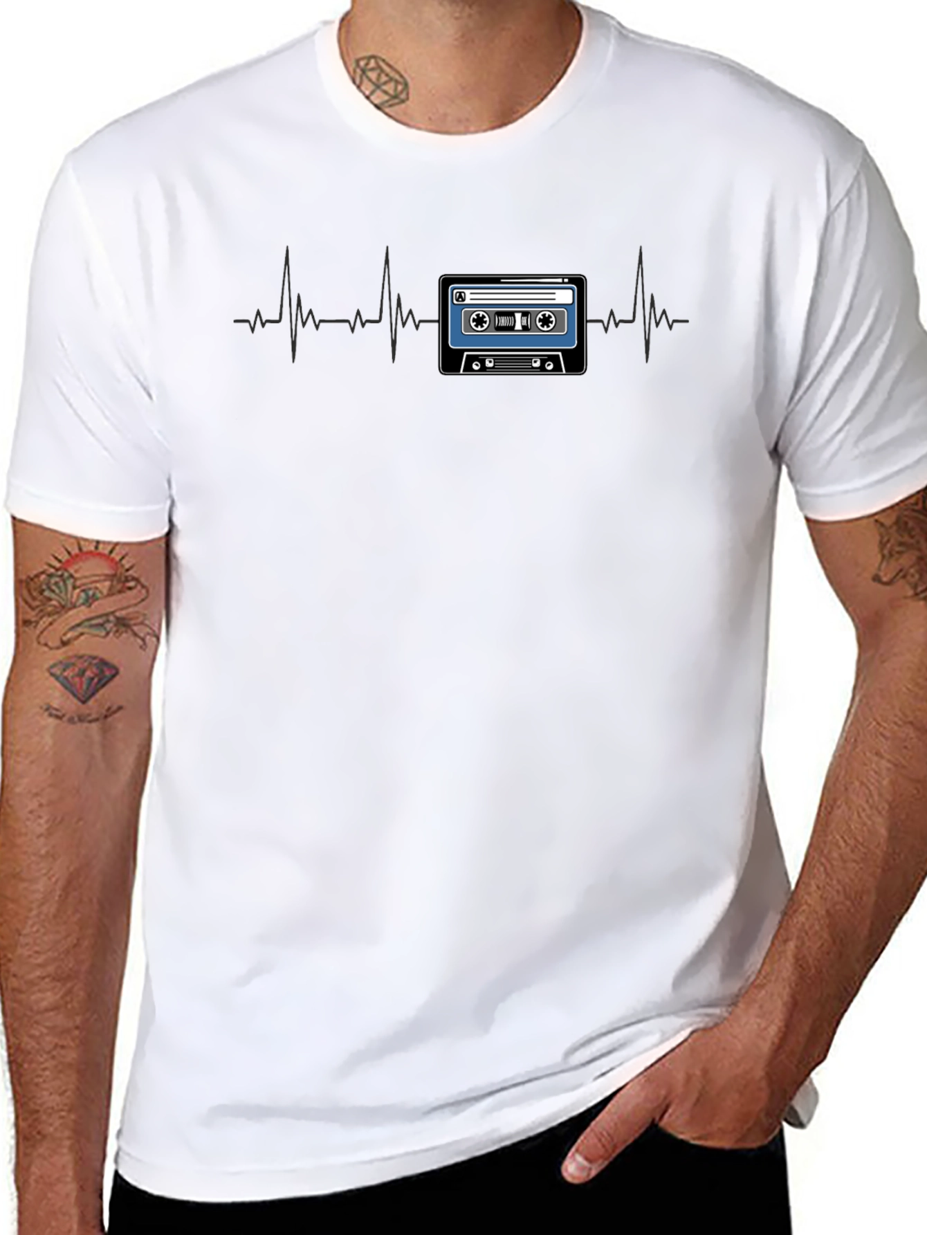 Retro Cassette Tape Heartbeat T-Shirt