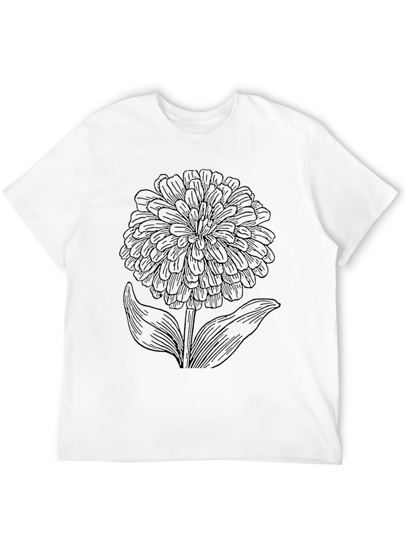 Mens Black T-Shirt with Floral Graphic