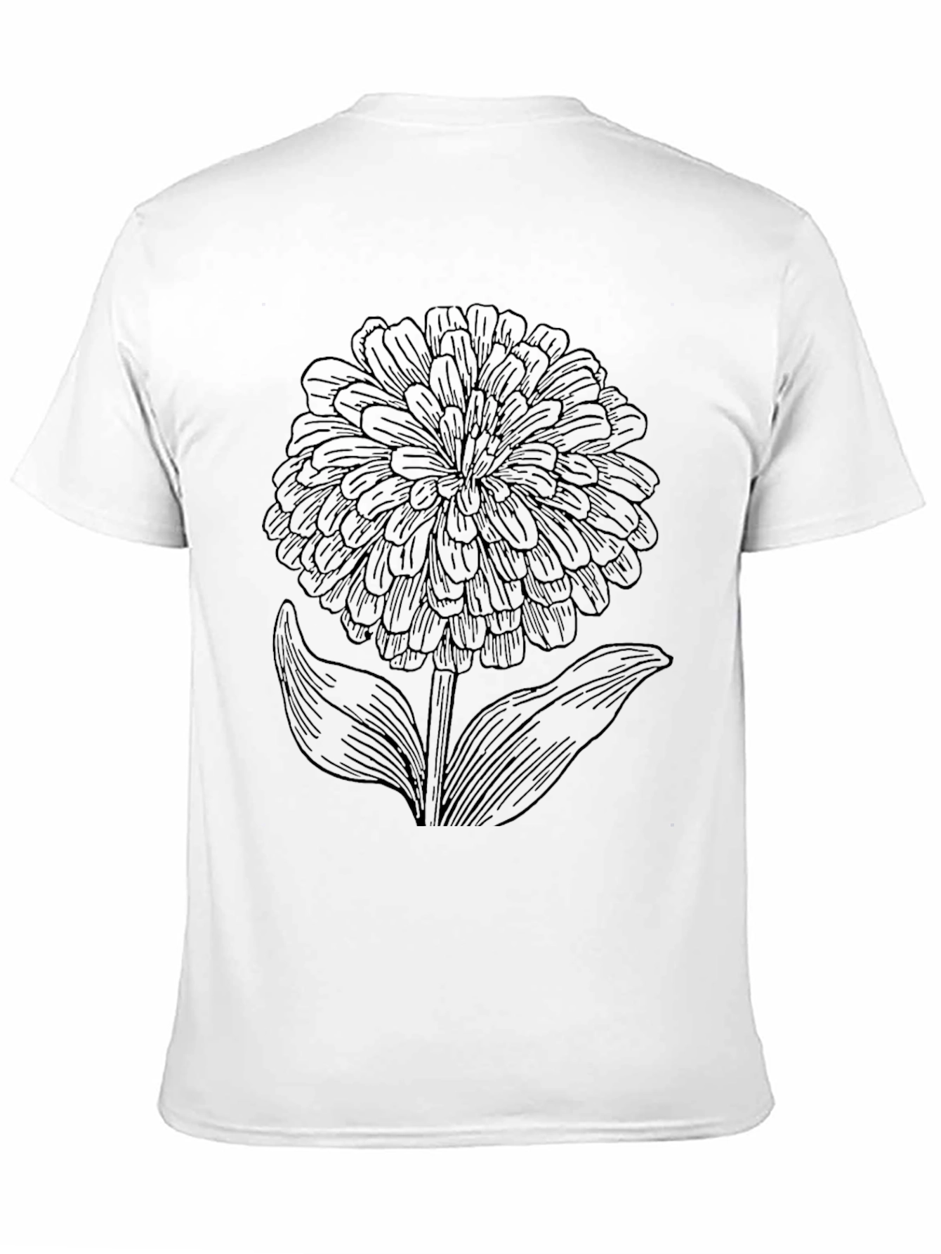 Mens Black T-Shirt with Floral Graphic