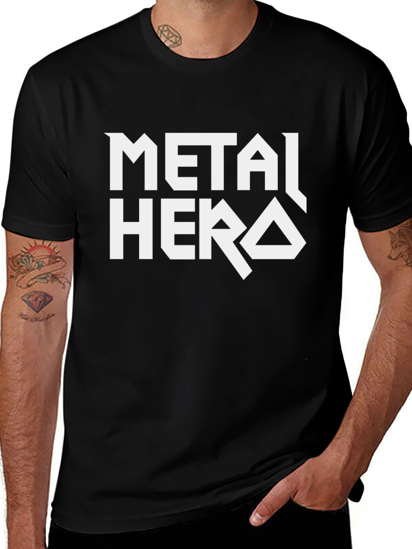 Metal Hero T-Shirt - Black Cotton Graphic Tee