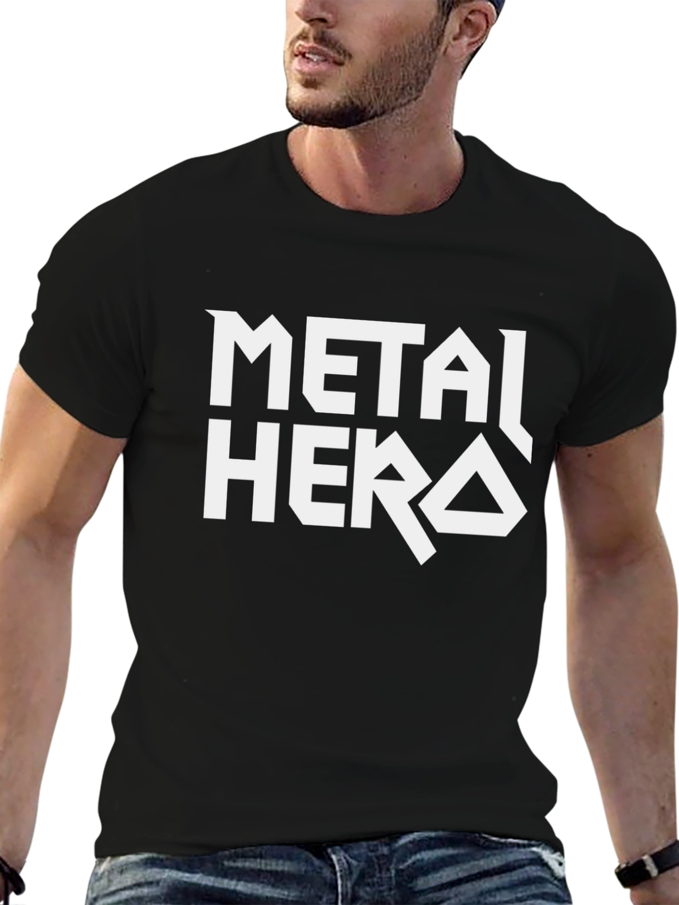 Metal Hero T-Shirt - Black Cotton Graphic Tee