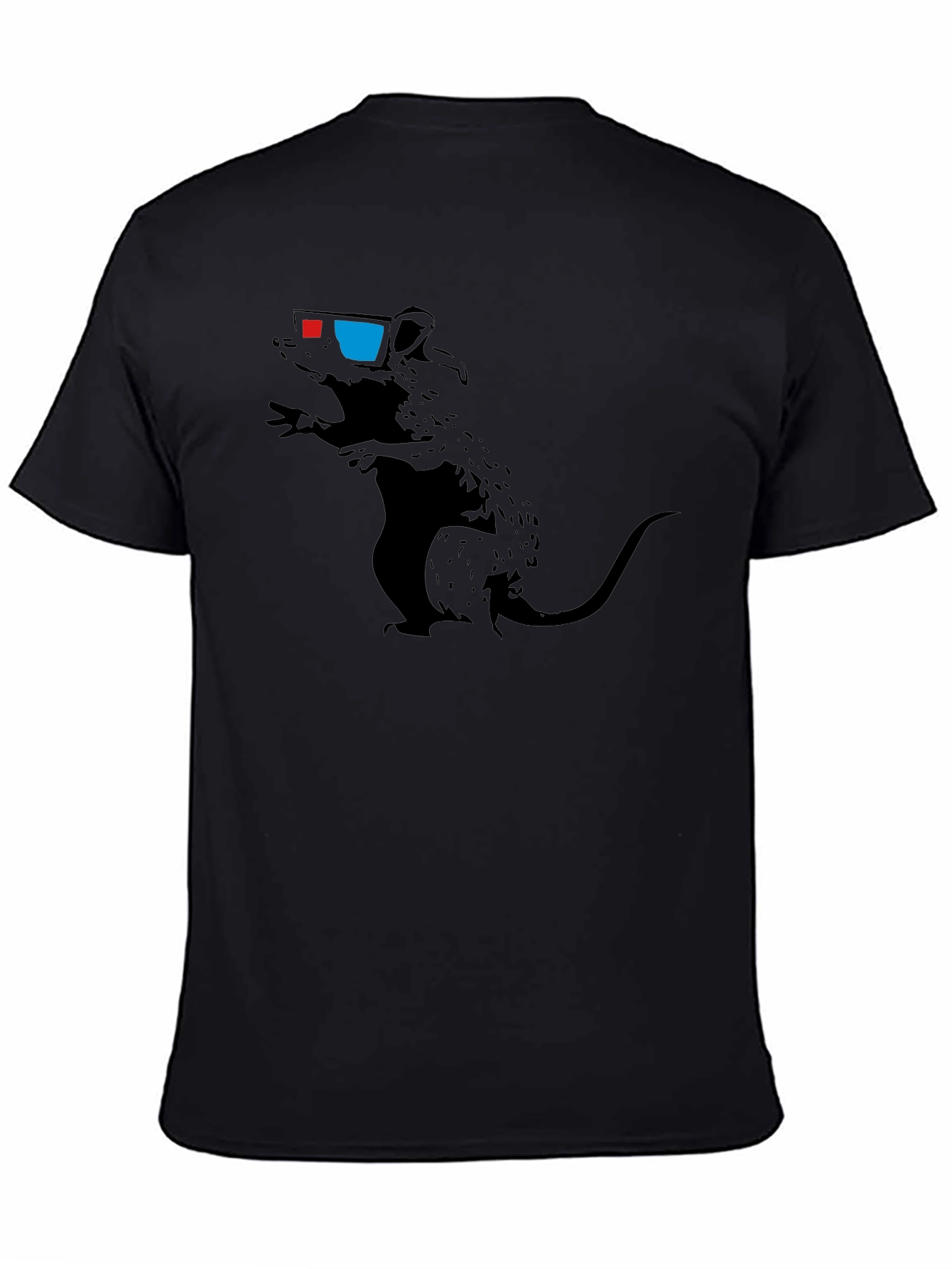 Rat with 3D Glasses Graphic Tee - Black