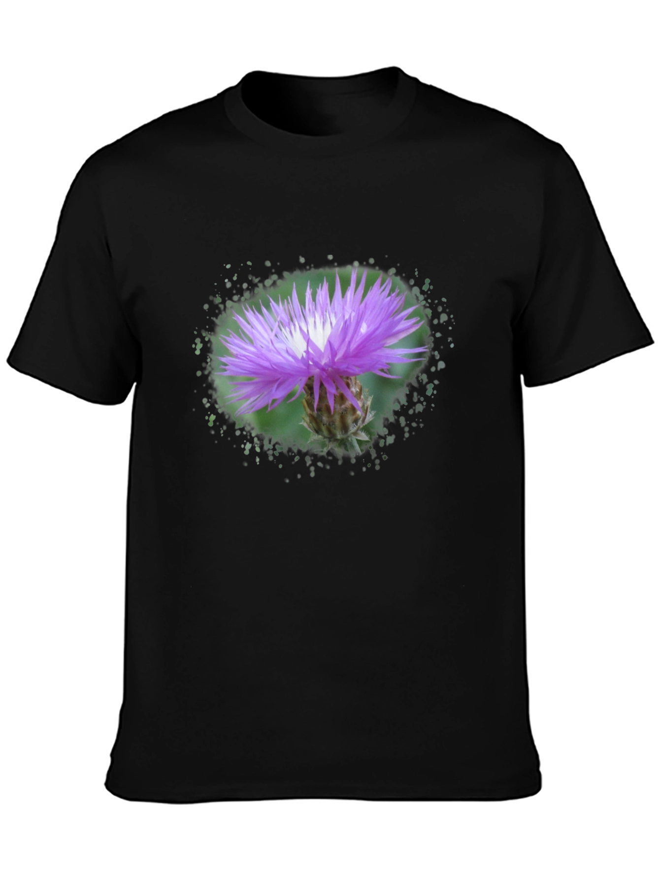 Floral Print Tee - Purple Thistle Graphic T-Shirt