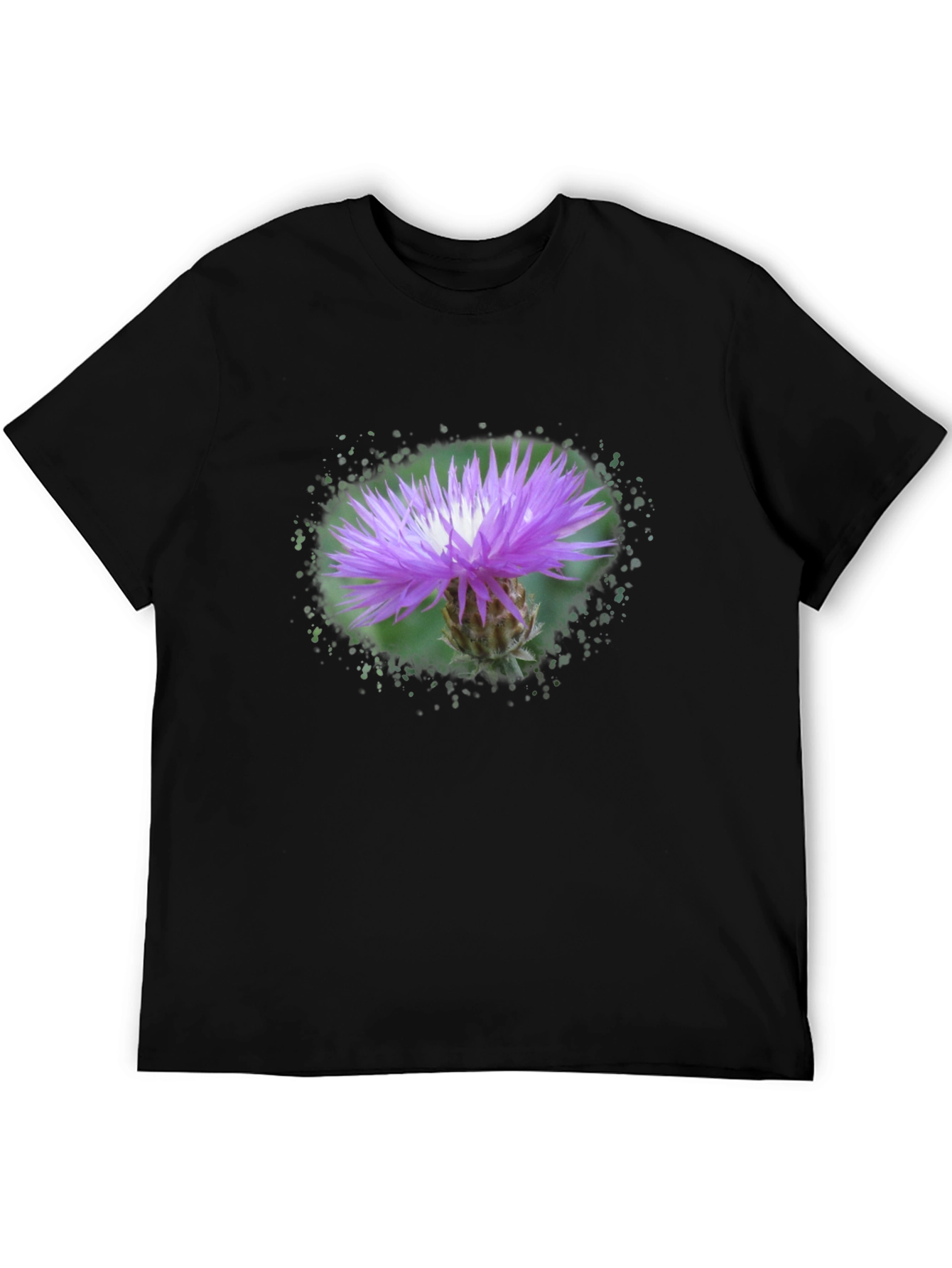 Floral Print Tee - Purple Thistle Graphic T-Shirt
