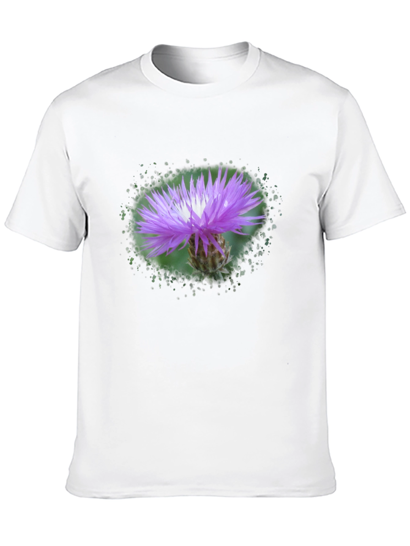 Floral Print Tee - Purple Thistle Graphic T-Shirt