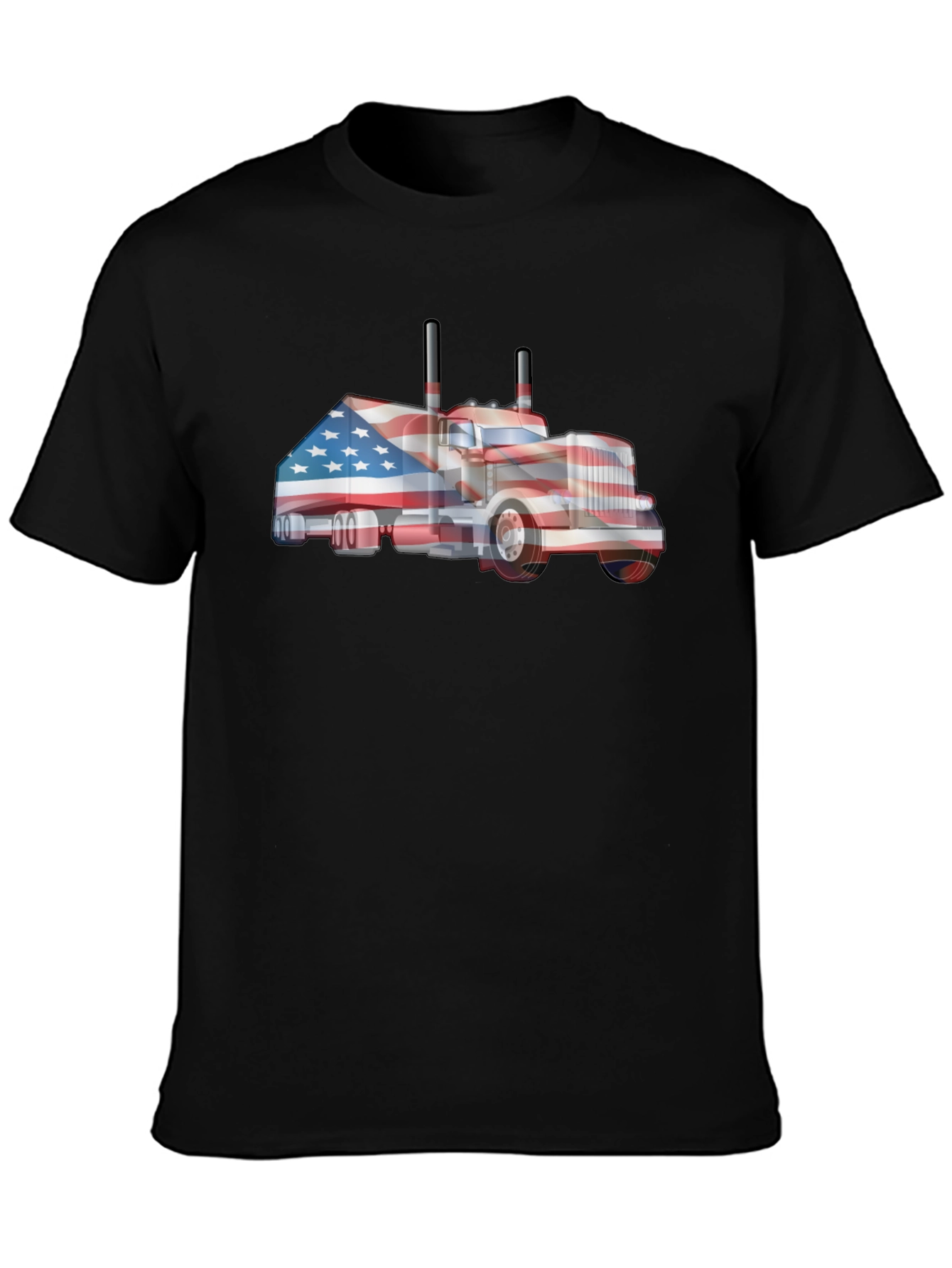 American Flag Truck Graphic Tee - Patriotic Style