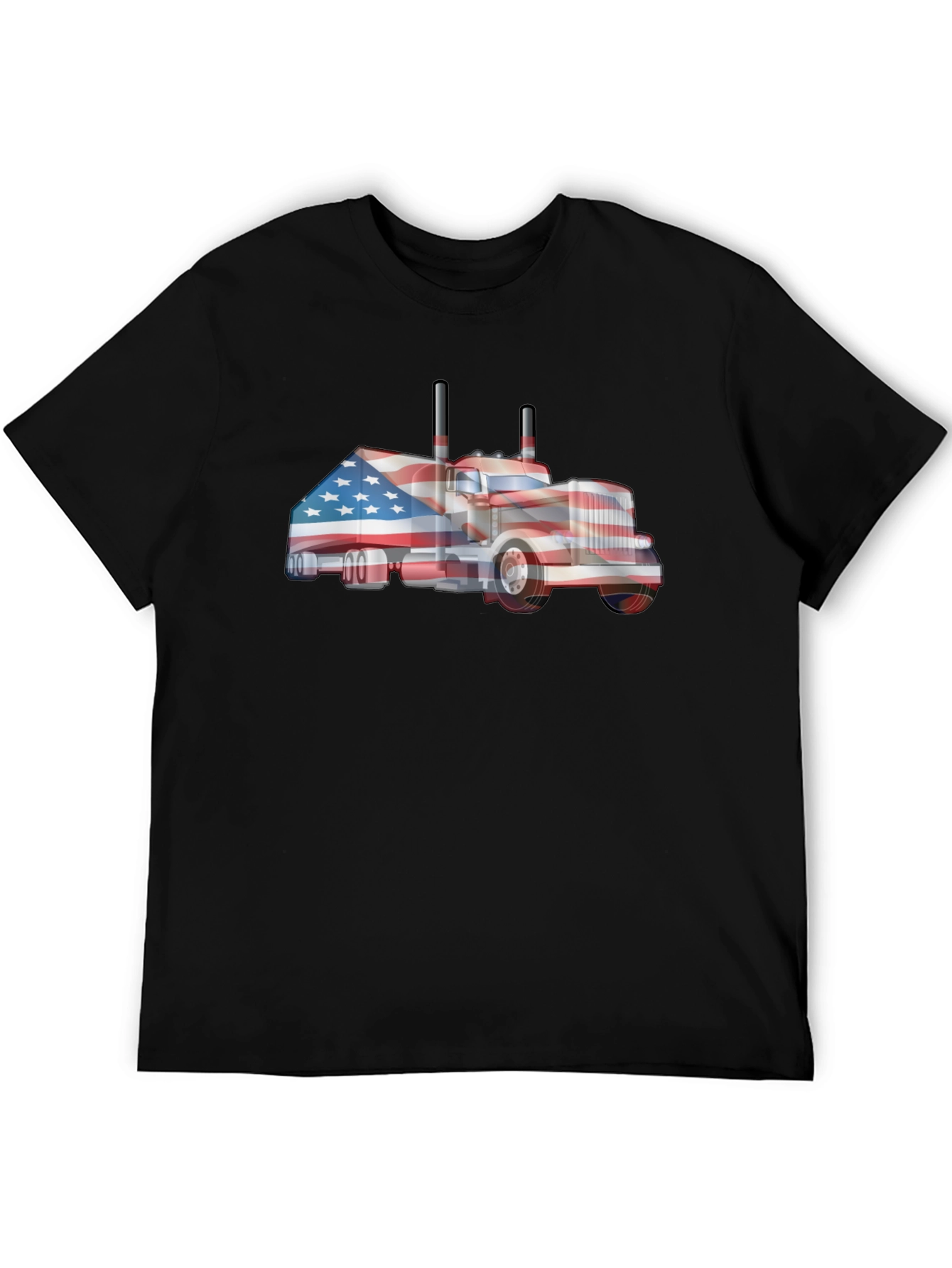 American Flag Truck Graphic Tee - Patriotic Style