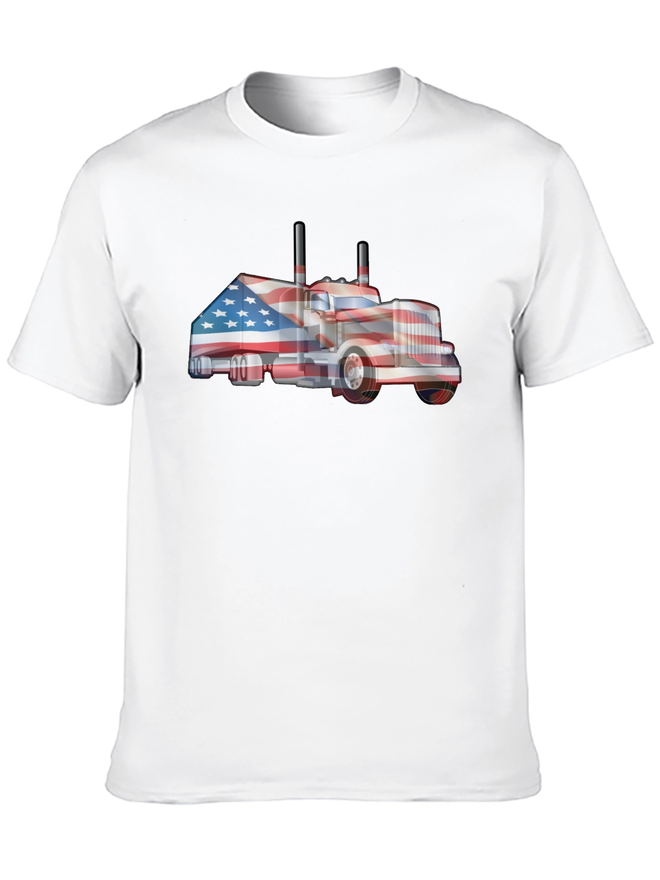 American Flag Truck Graphic Tee - Patriotic Style