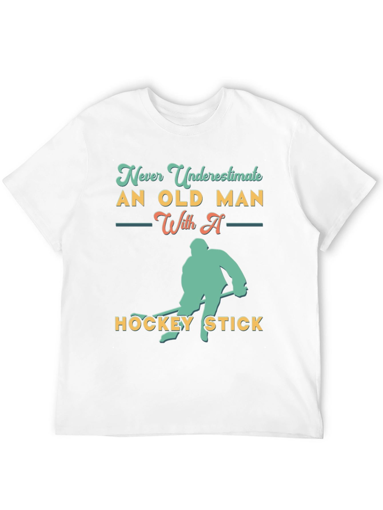 Never Underestimate Old Man Hockey T-Shirt