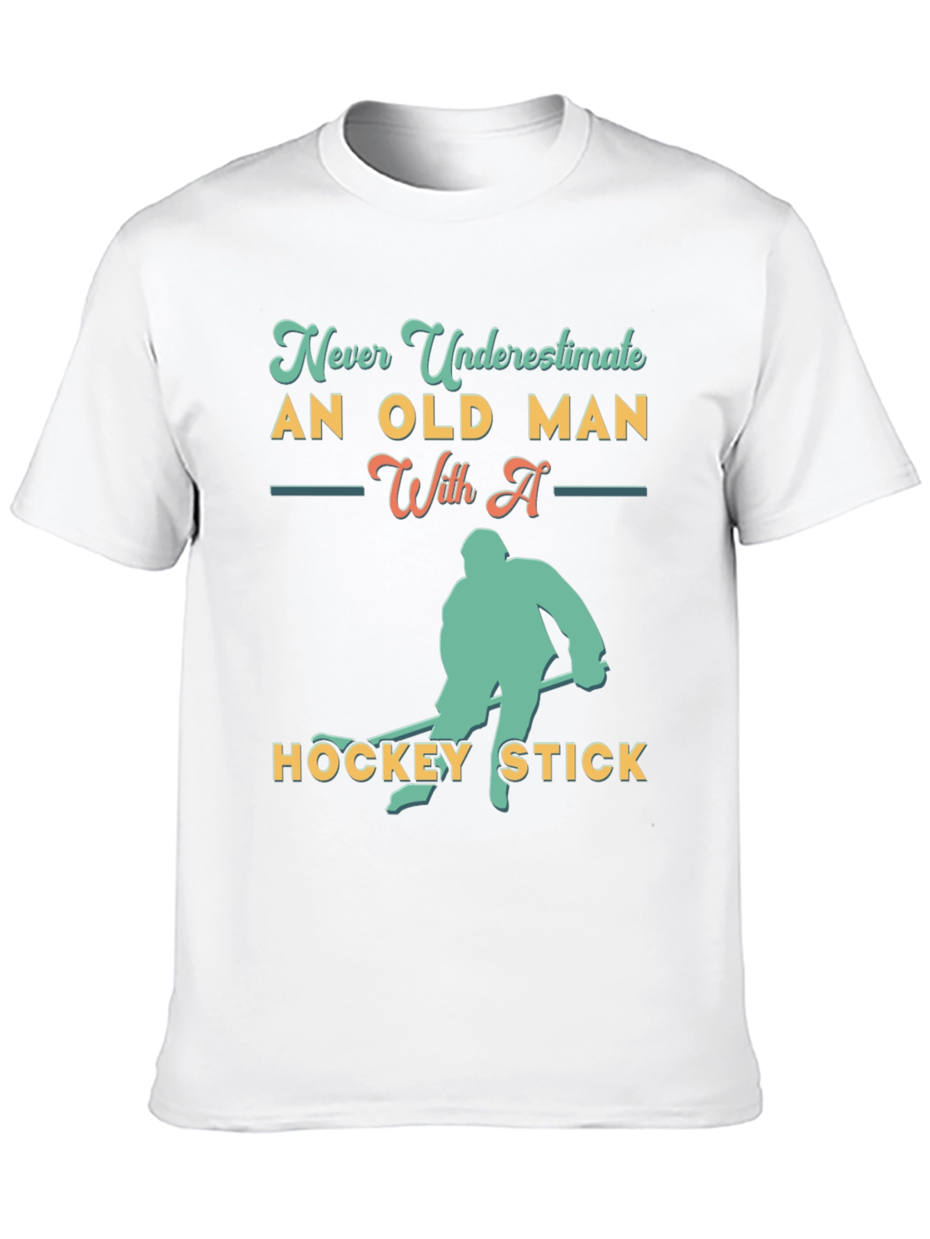 Never Underestimate Old Man Hockey T-Shirt