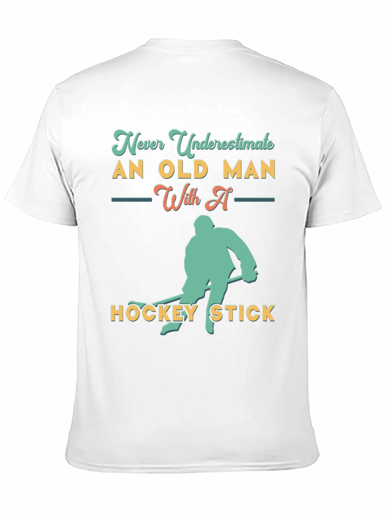Never Underestimate Old Man Hockey T-Shirt