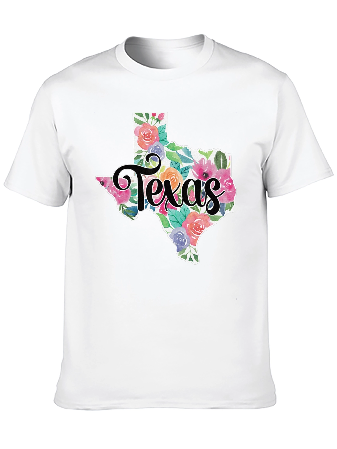 Floral Texas State T-Shirt Soft Cotton Tee