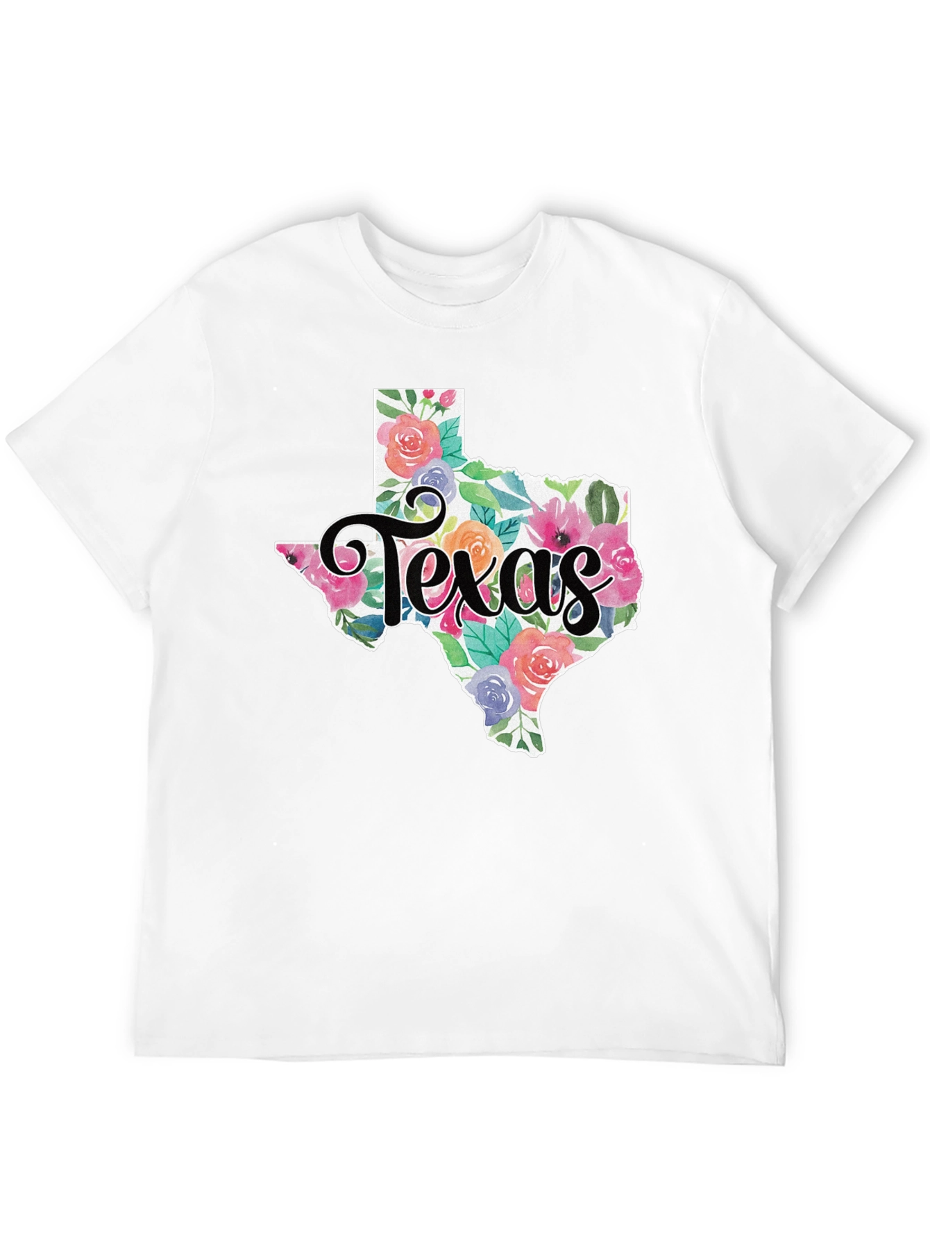 Floral Texas State T-Shirt Soft Cotton Tee