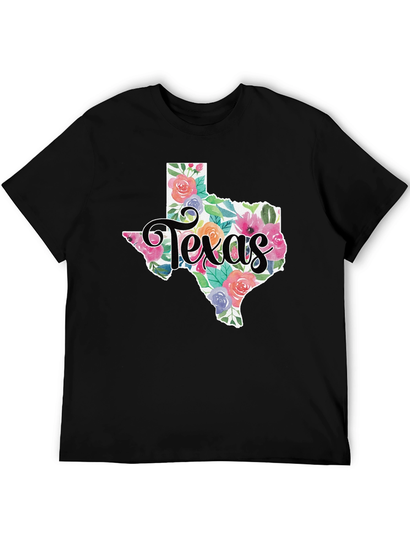 Floral Texas State T-Shirt Soft Cotton Tee