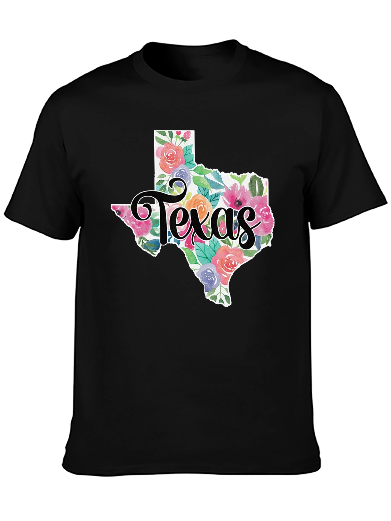 Floral Texas State T-Shirt Soft Cotton Tee