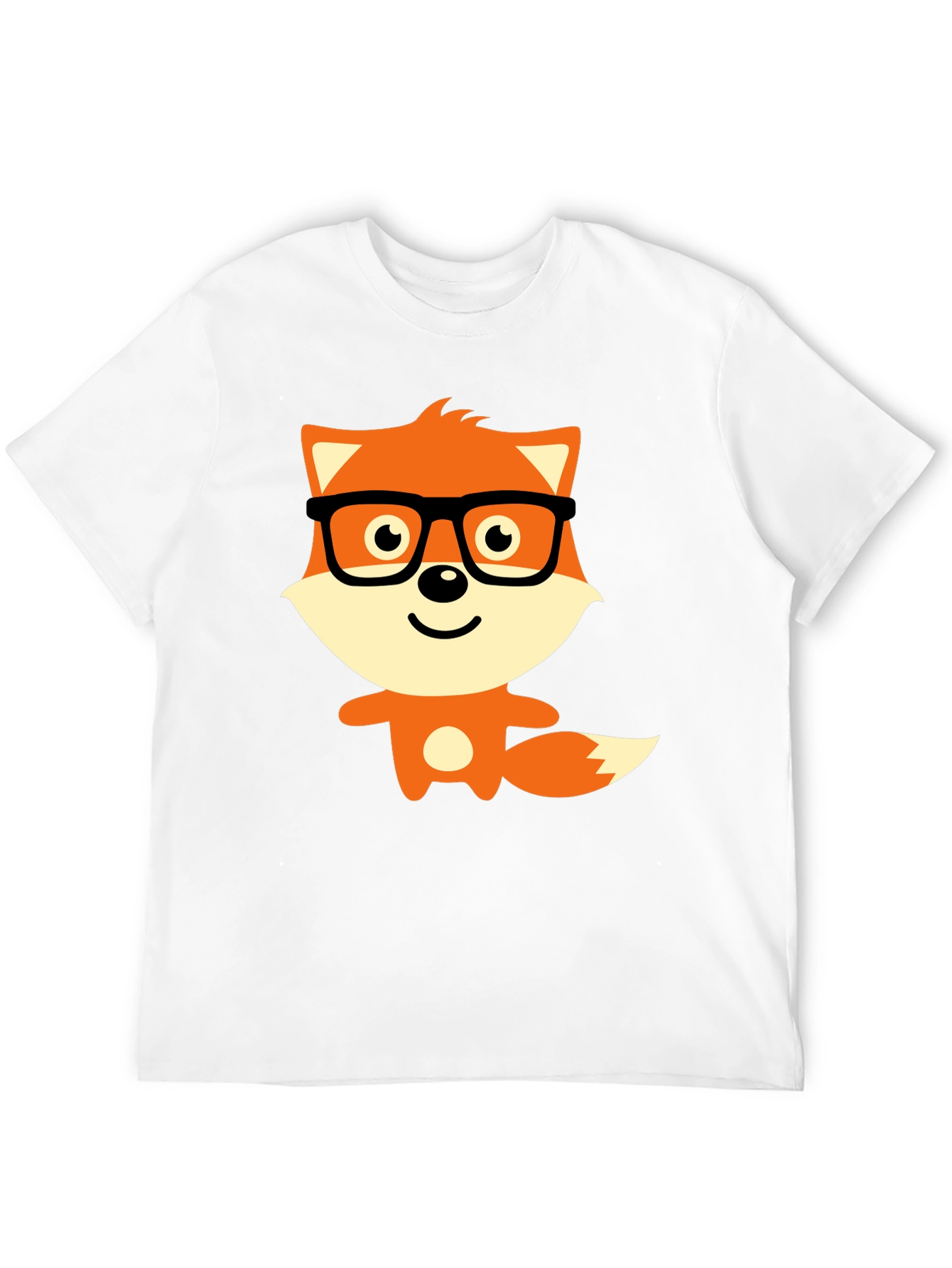 Geeky Fox Graphic Tee - Black Casual T-Shirt
