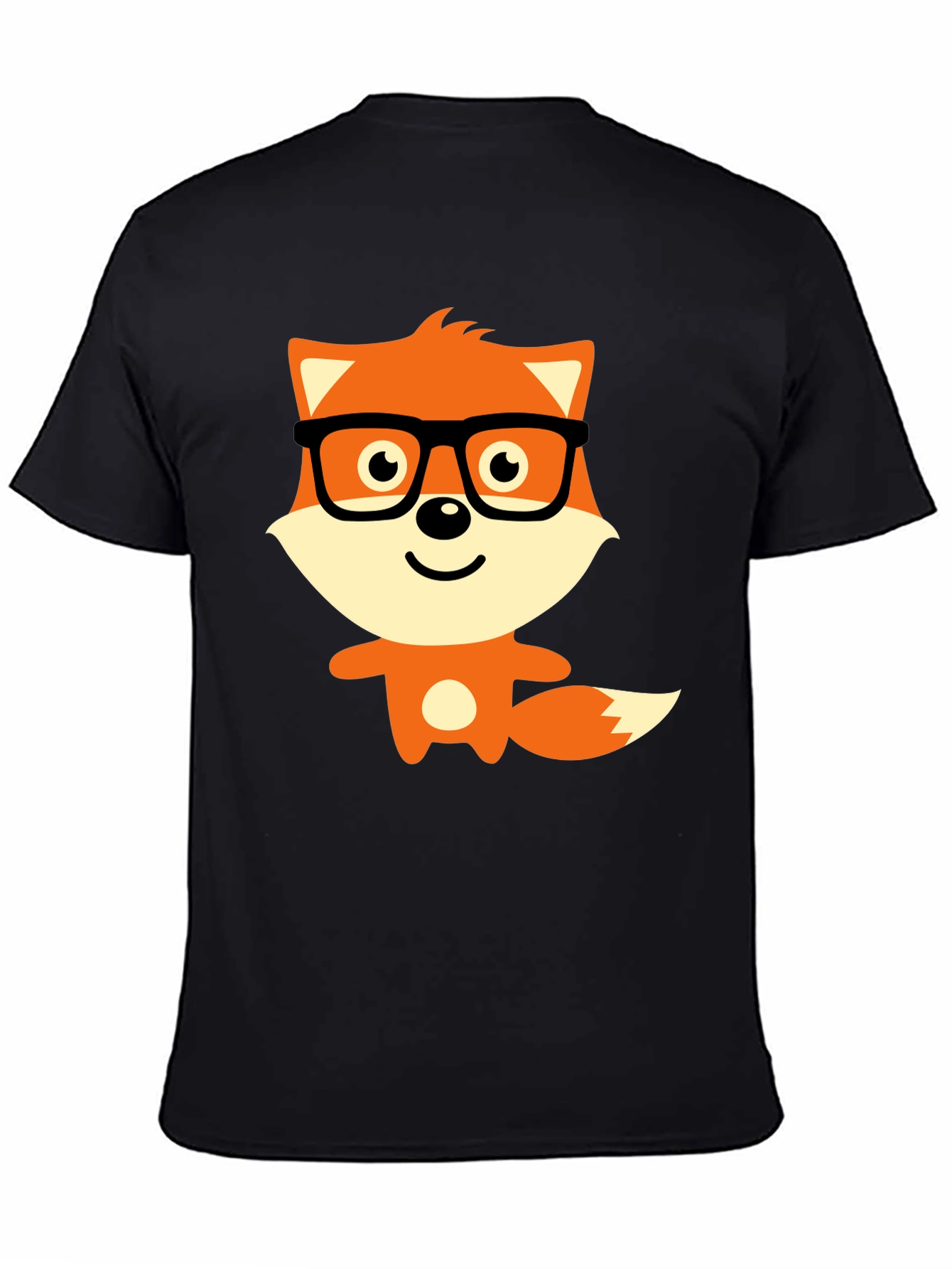 Geeky Fox Graphic Tee - Black Casual T-Shirt