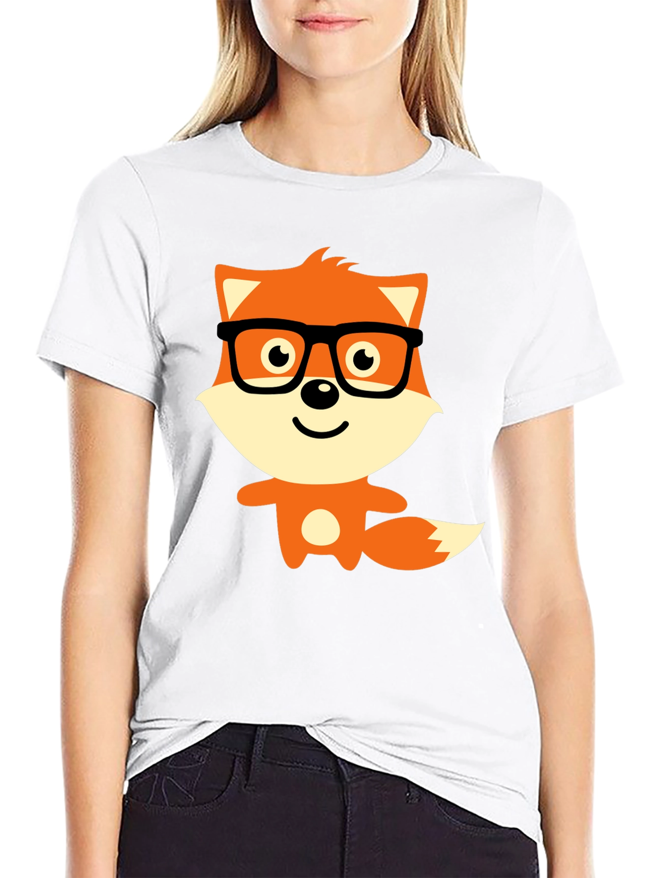 Geeky Fox Graphic Tee - Black Casual T-Shirt