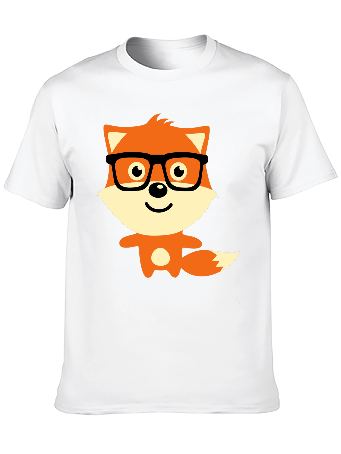 Geeky Fox Graphic Tee - Black Casual T-Shirt