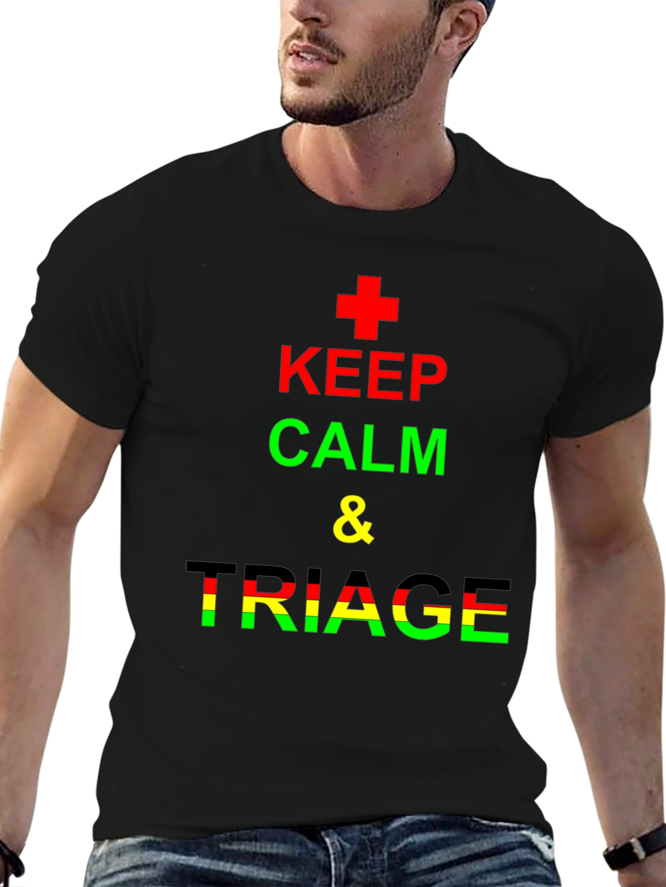Keep Calm & Triage Crew Neck T-Shirt