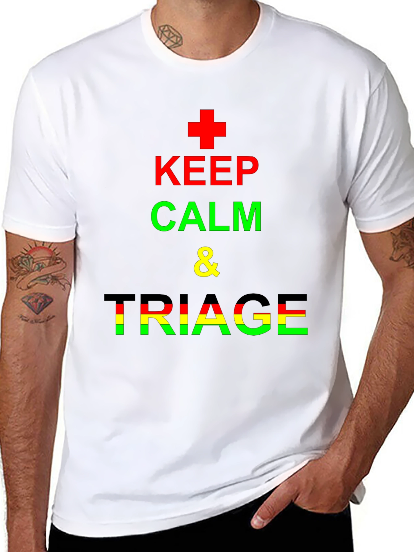 Keep Calm & Triage Crew Neck T-Shirt