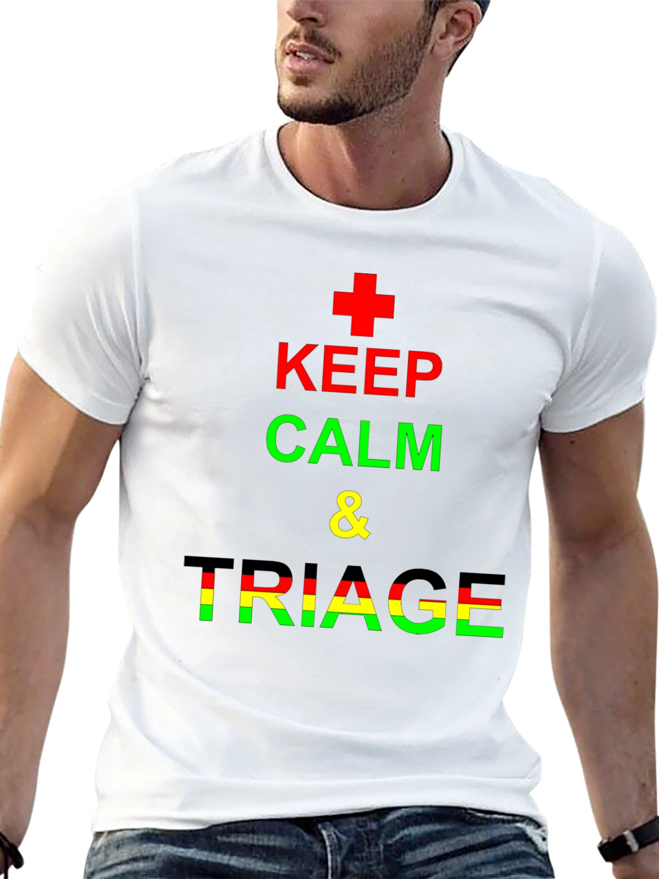 Keep Calm & Triage Crew Neck T-Shirt
