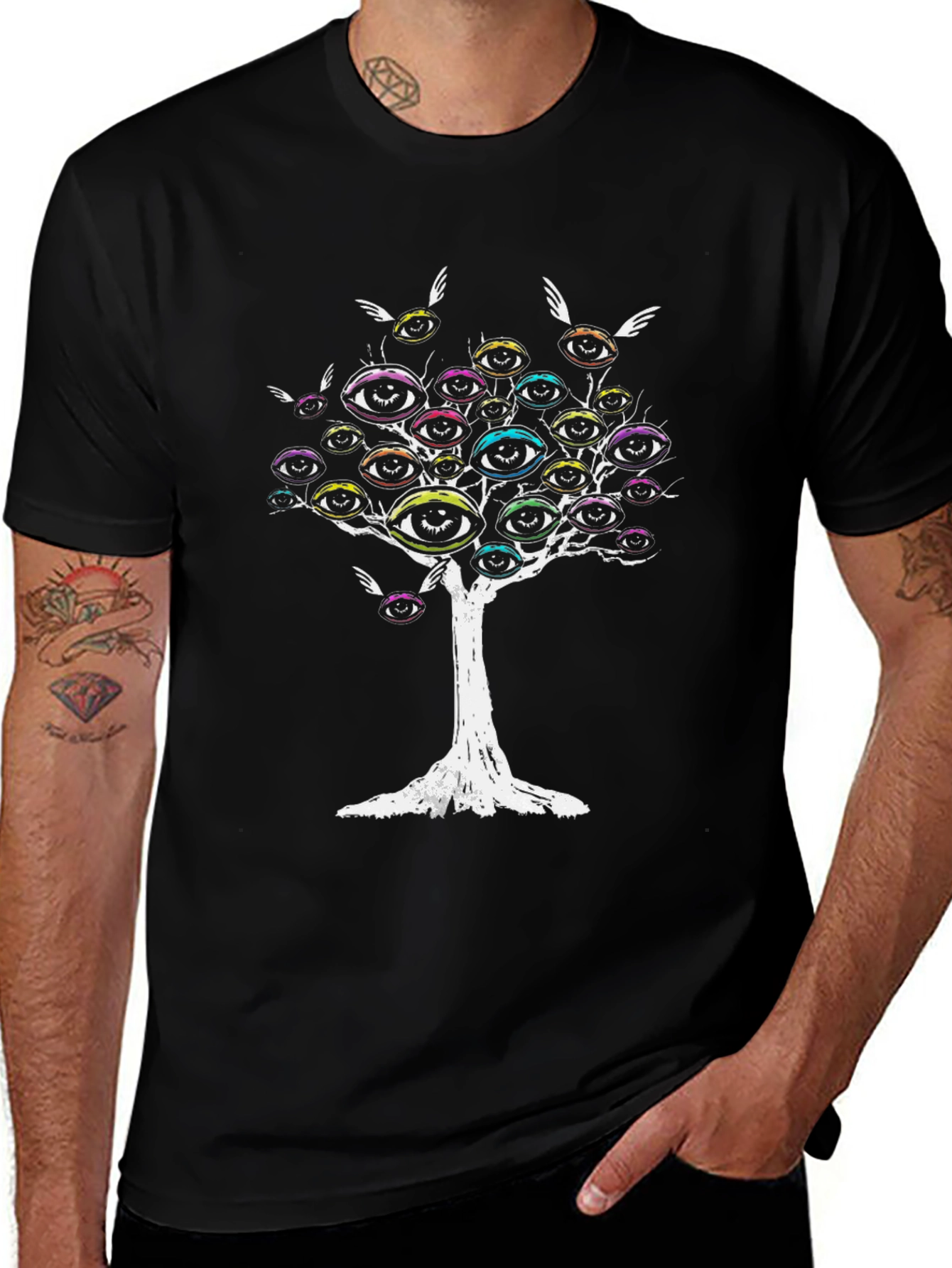 Eye Tree Graphic Tee - Mens Black T-Shirt