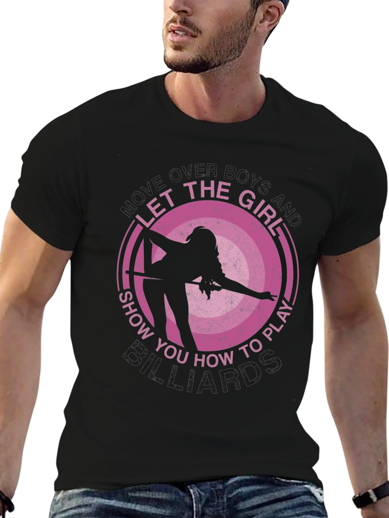 Billiards Girl Graphic T-Shirt - Pool Player Tee