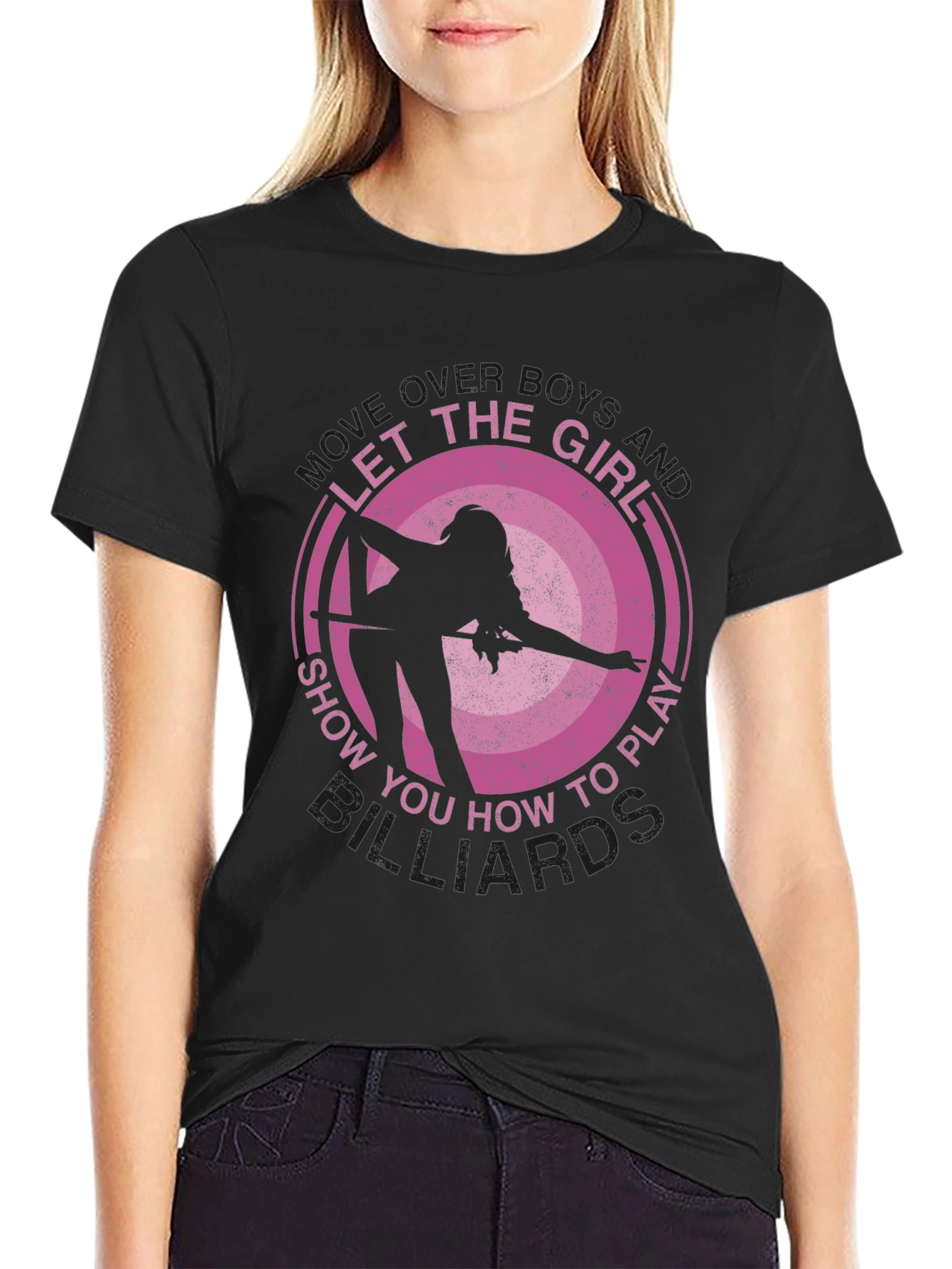 Billiards Girl Graphic T-Shirt - Pool Player Tee