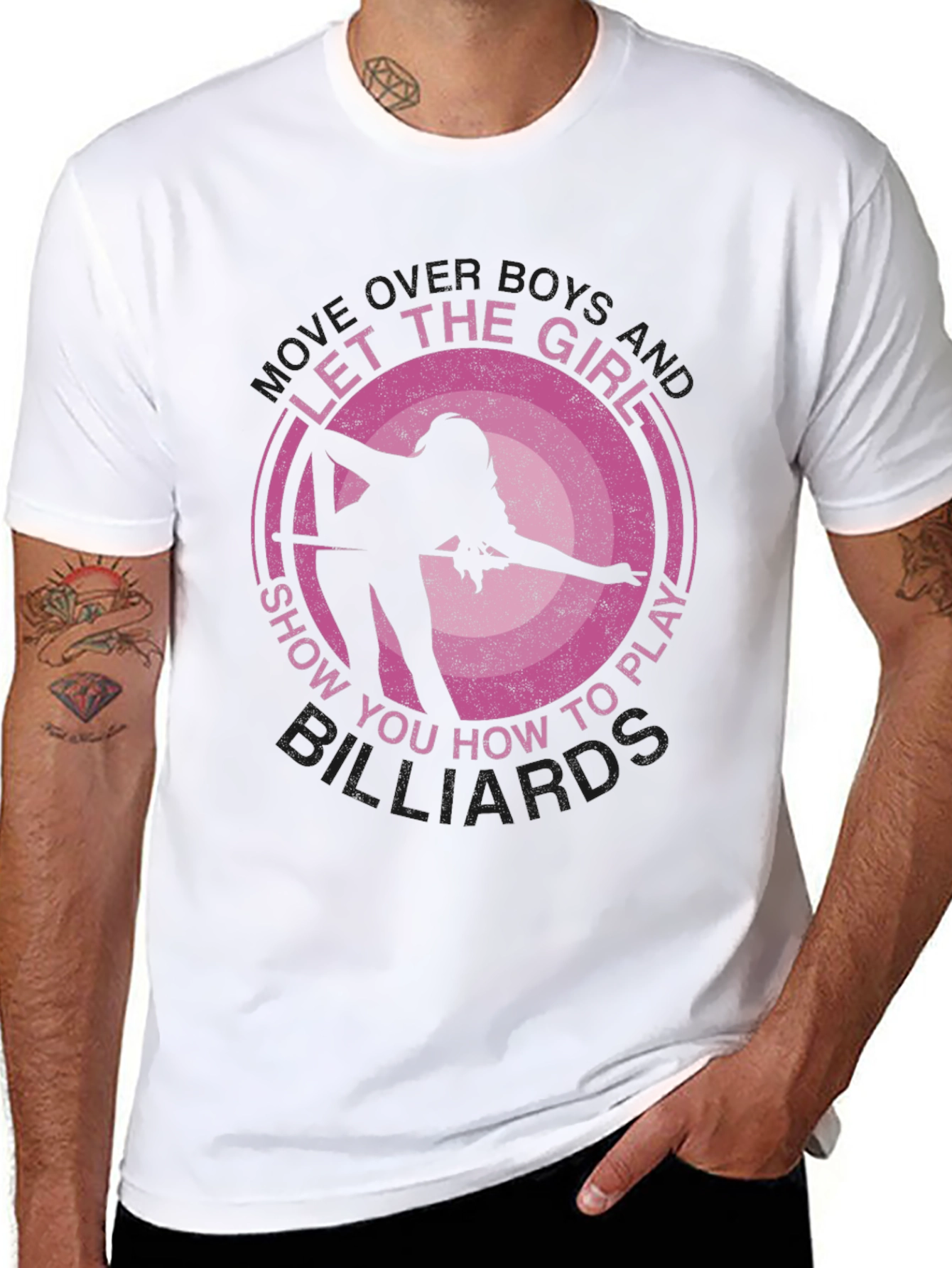 Billiards Girl Graphic T-Shirt - Pool Player Tee