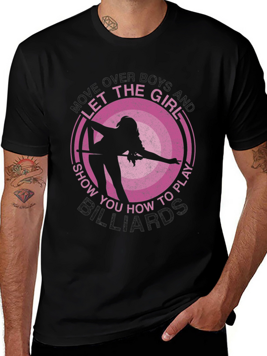 Billiards Girl Graphic T-Shirt - Pool Player Tee