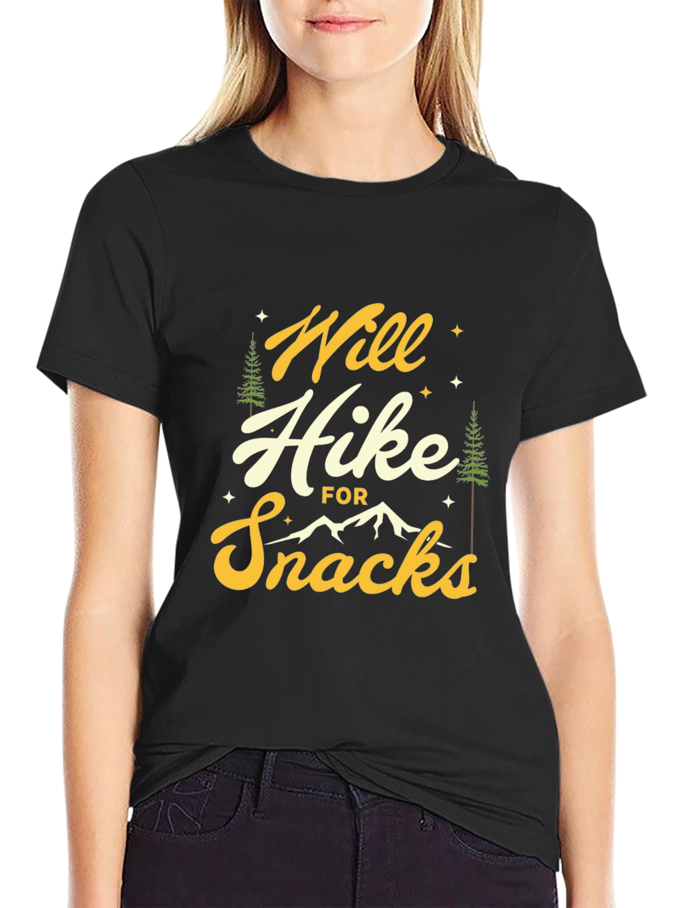 Hiker Tee: Will Hike For Snacks Graphic T-Shirt