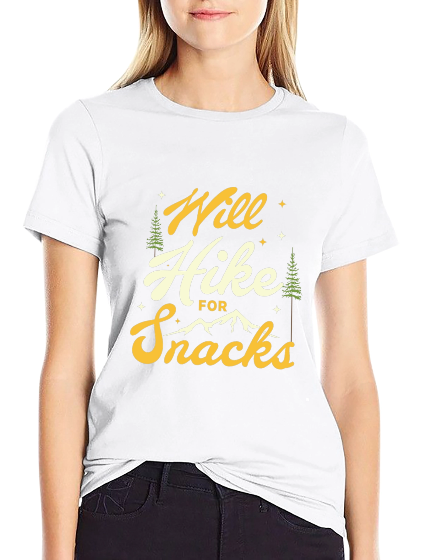 Hiker Tee: Will Hike For Snacks Graphic T-Shirt