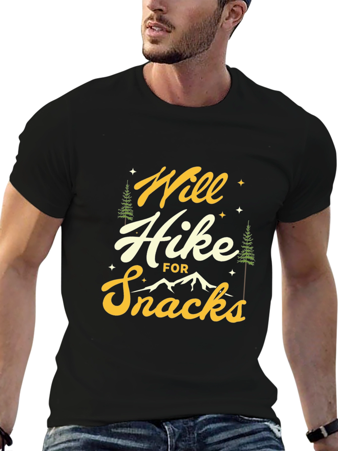 Hiker Tee: Will Hike For Snacks Graphic T-Shirt