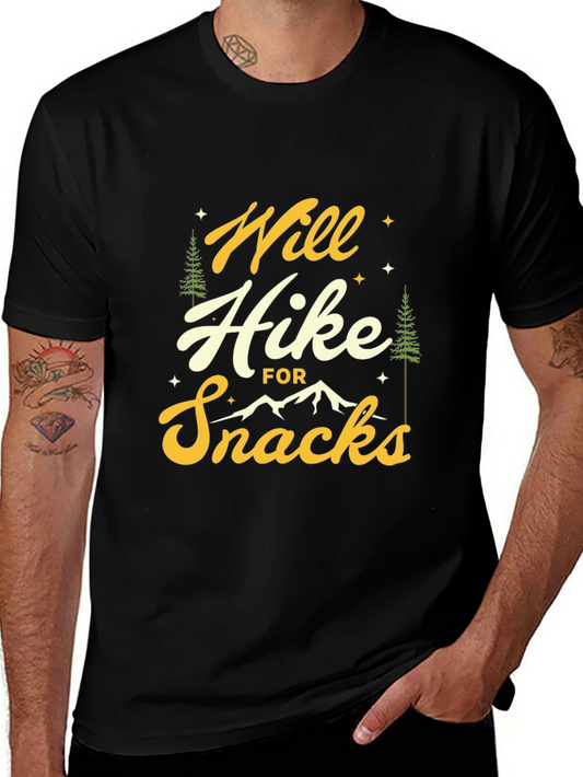 Hiker Tee: Will Hike For Snacks Graphic T-Shirt