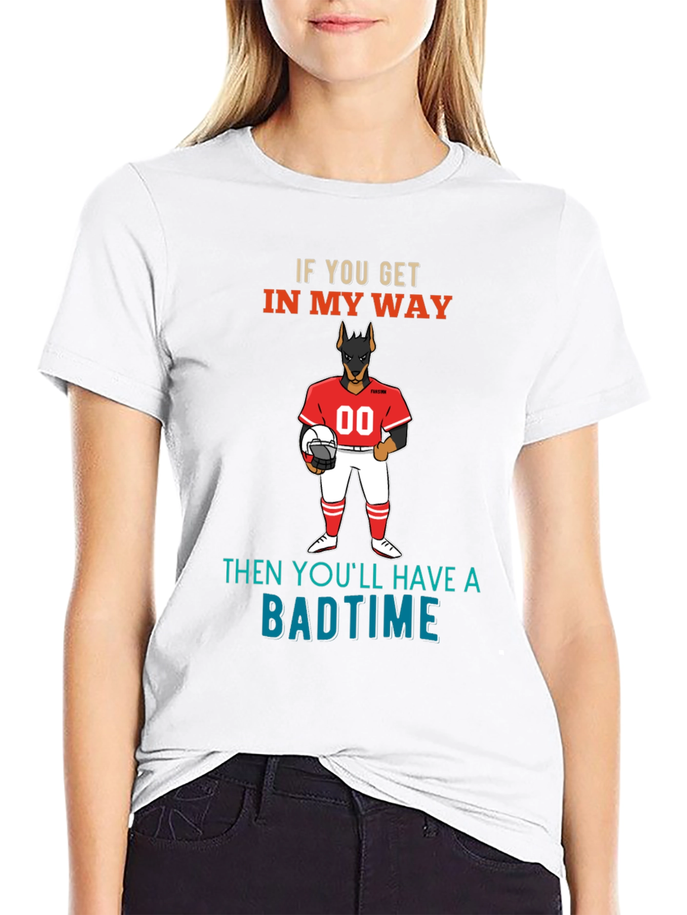 Badtime Football Dog T-Shirt